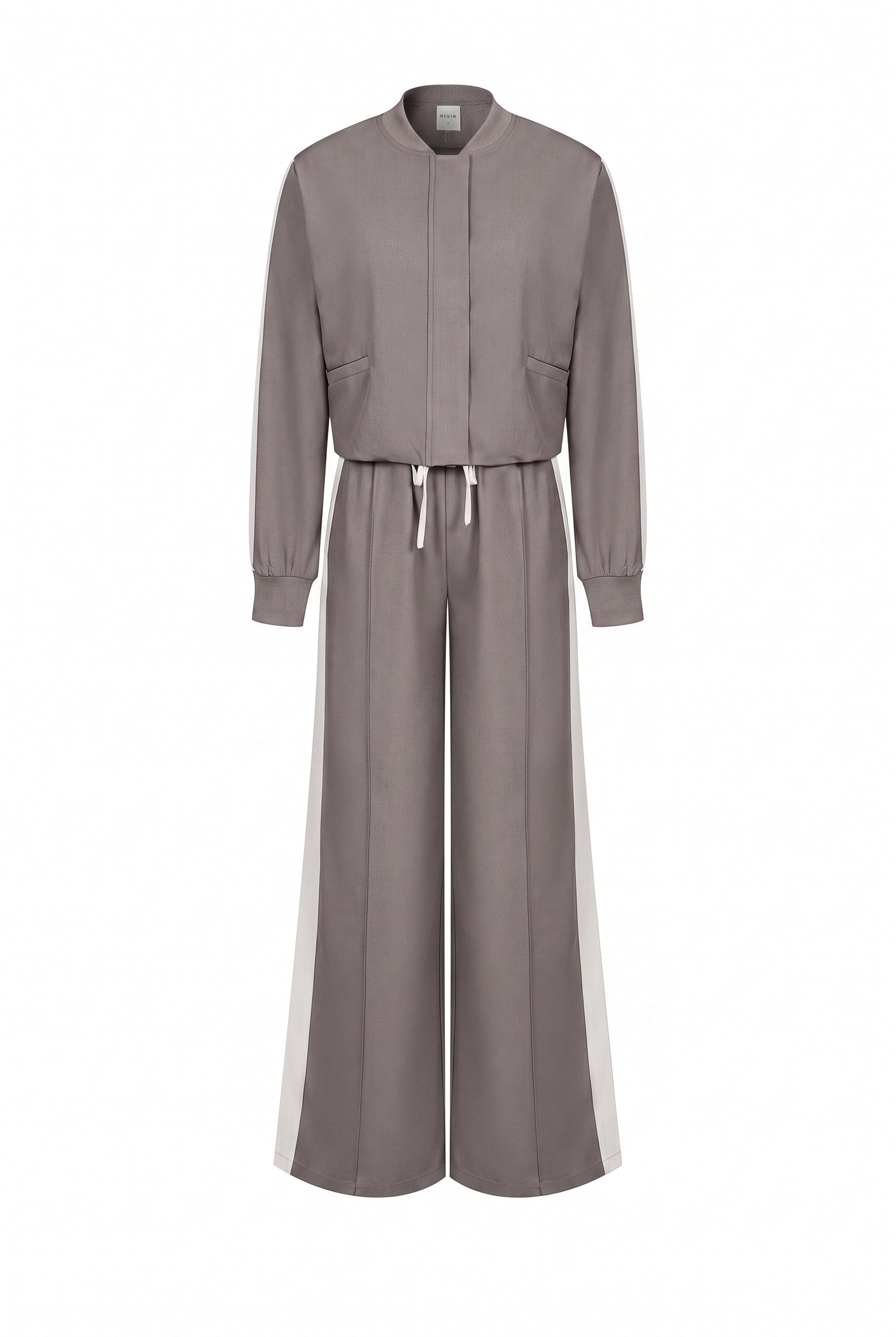 Clara Woven Jacket and Pants Set With Contrast Stripe