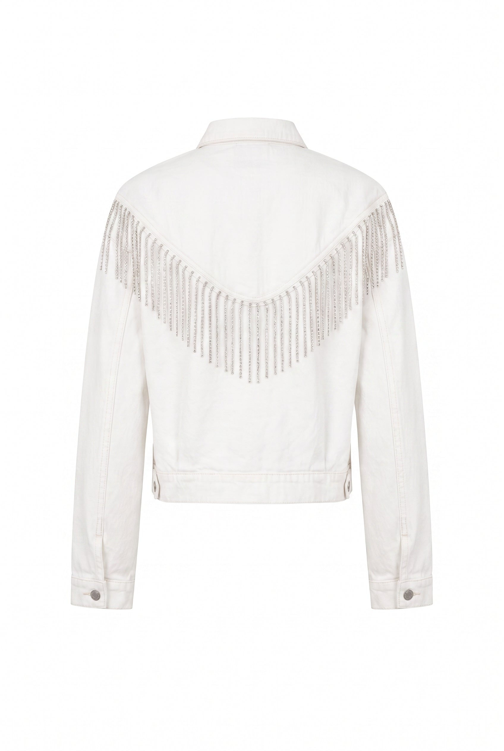 Embellished Fringe Detail Denim Jacket