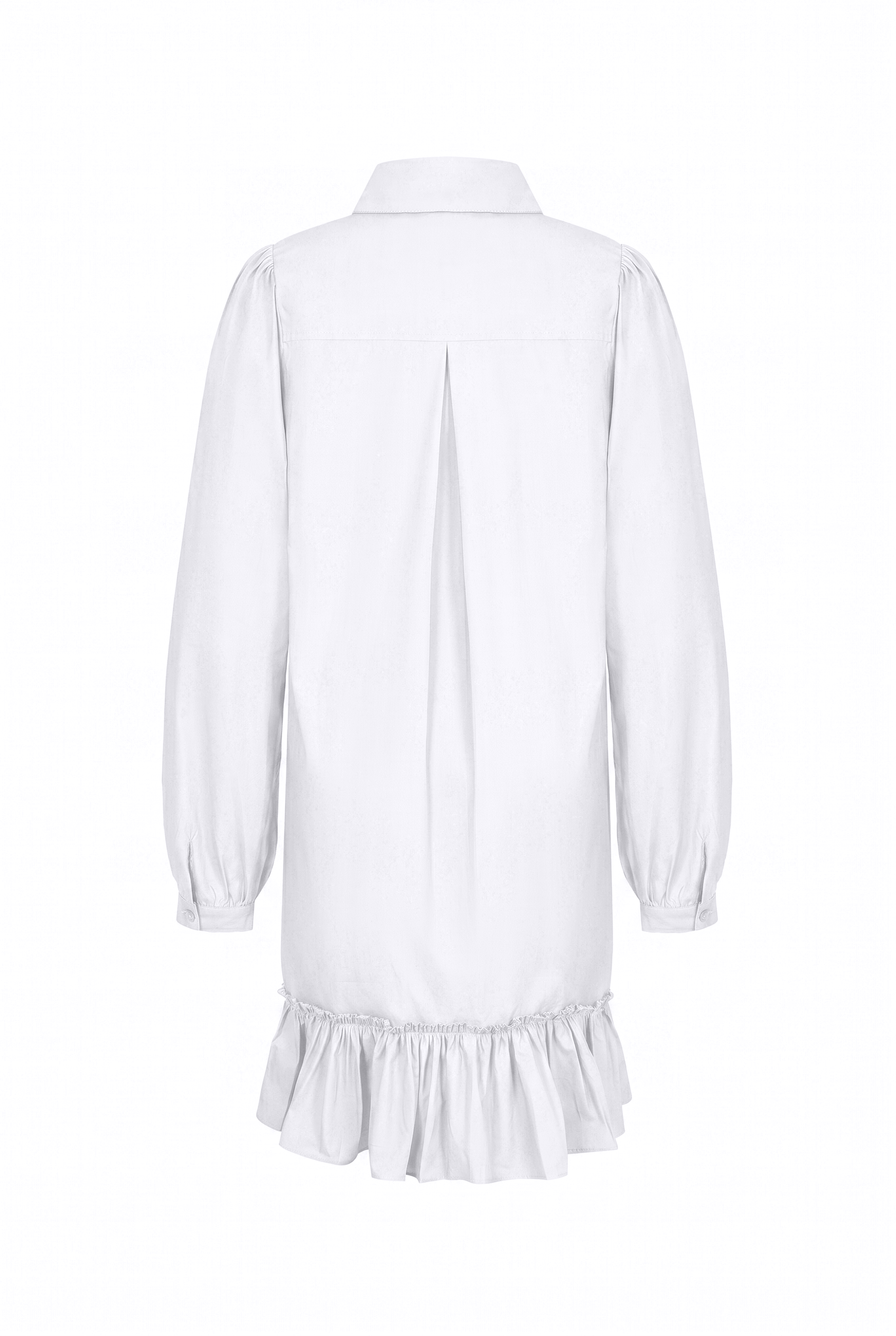 Ruffle Details Shirt Mini Dress