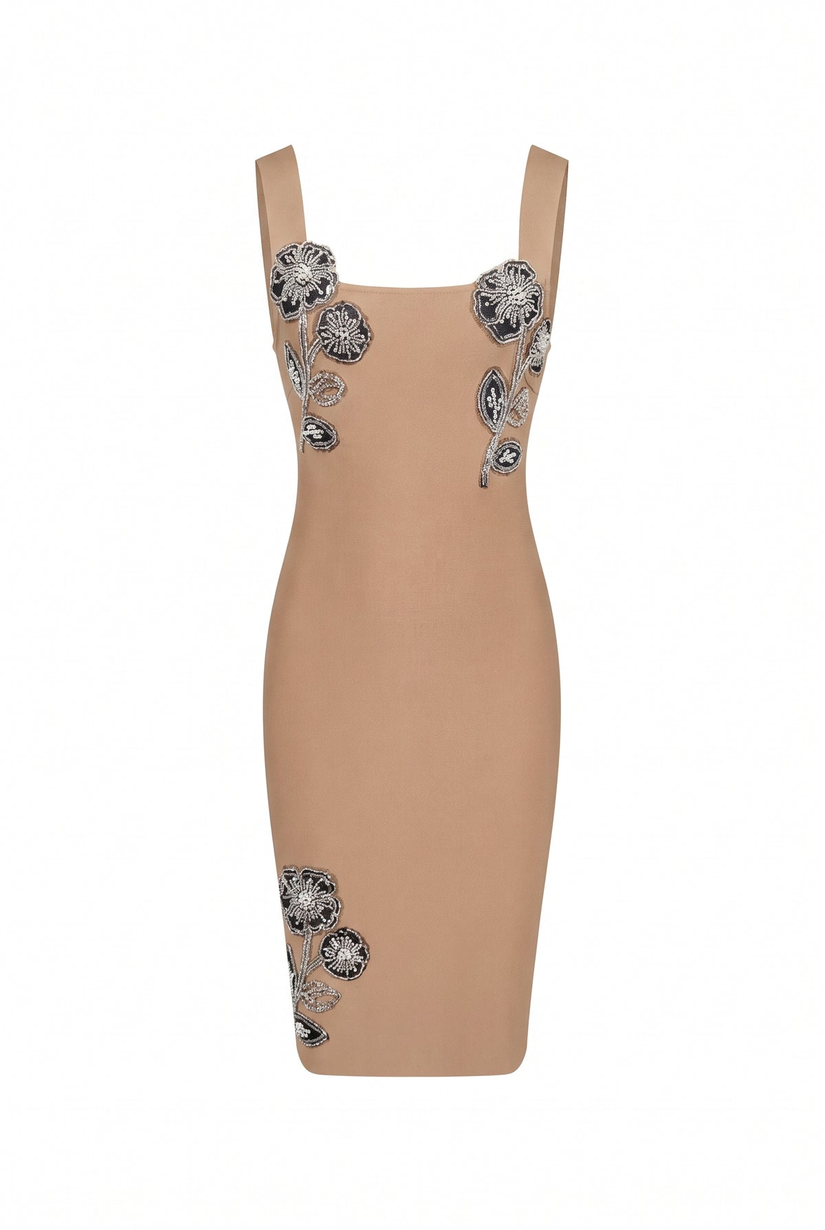 bandage sleeveless dress with flower detail