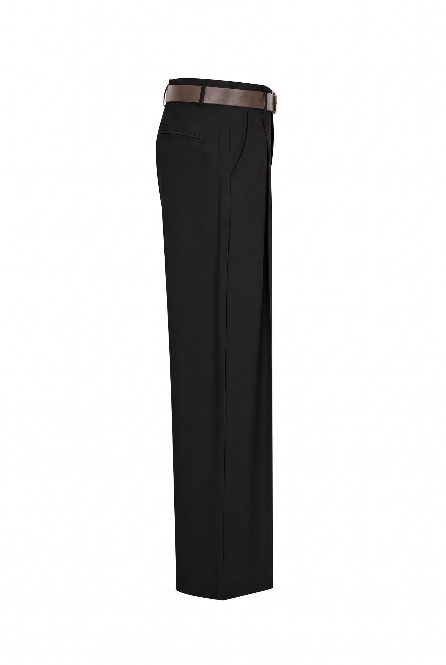 Belted Twill Loose Pants