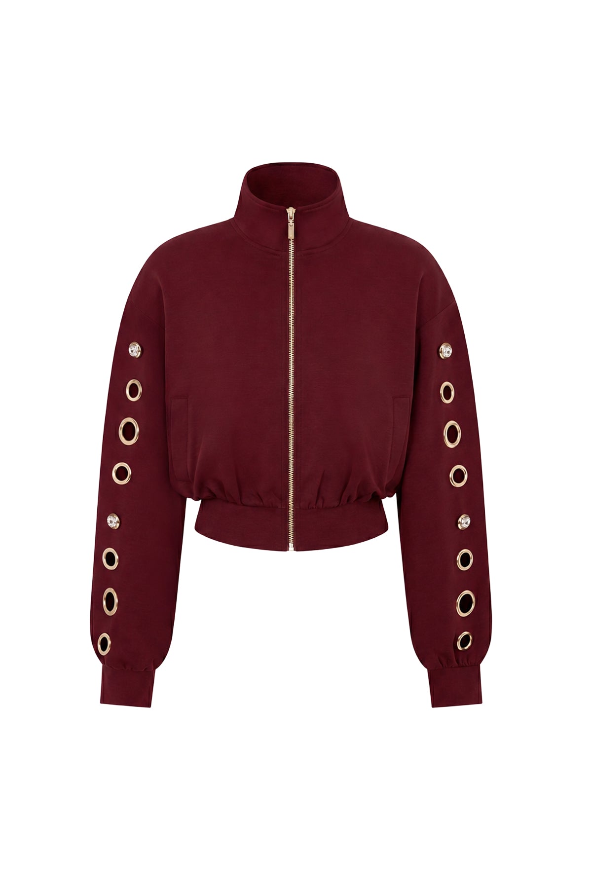 Grommet Detail Sweat Jacket