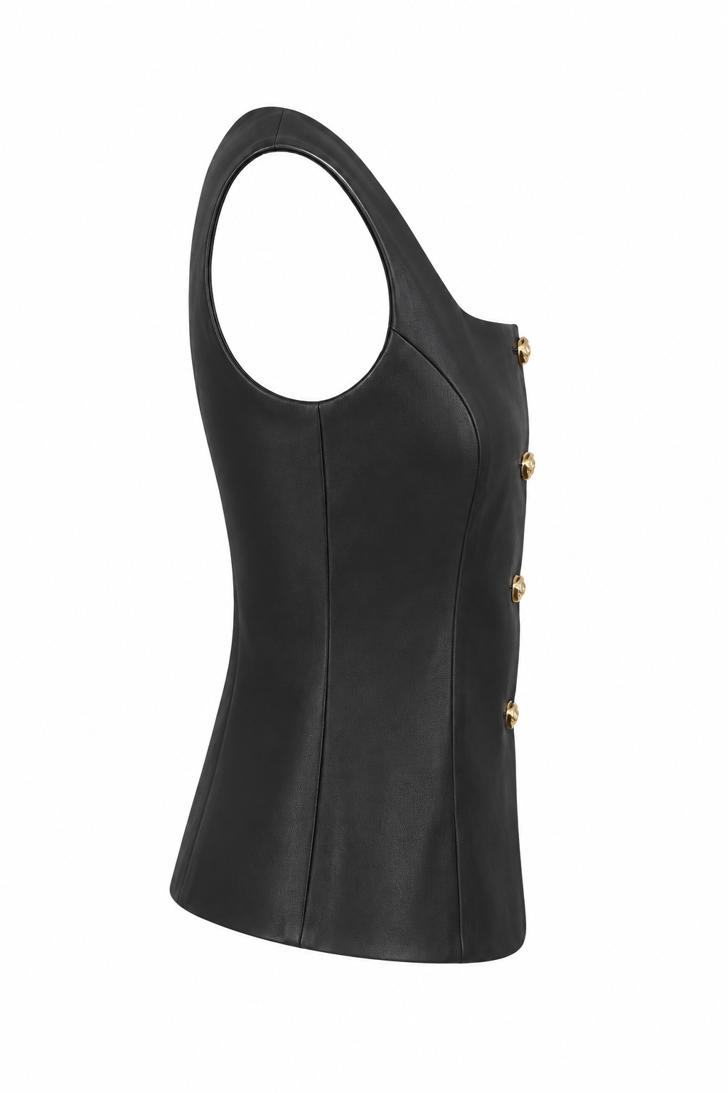 Pu Leather Fitted Vest