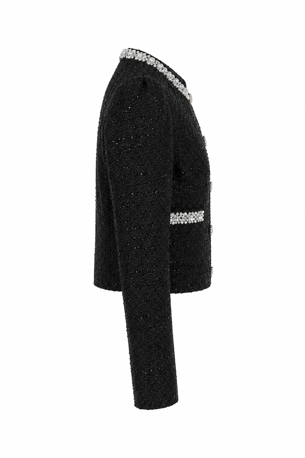Ines Pearl Embellished Tweed Jacket