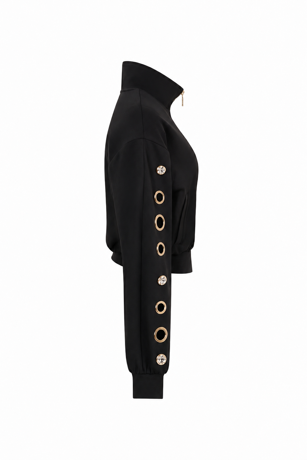 Grommet Detail Sweat Jacket