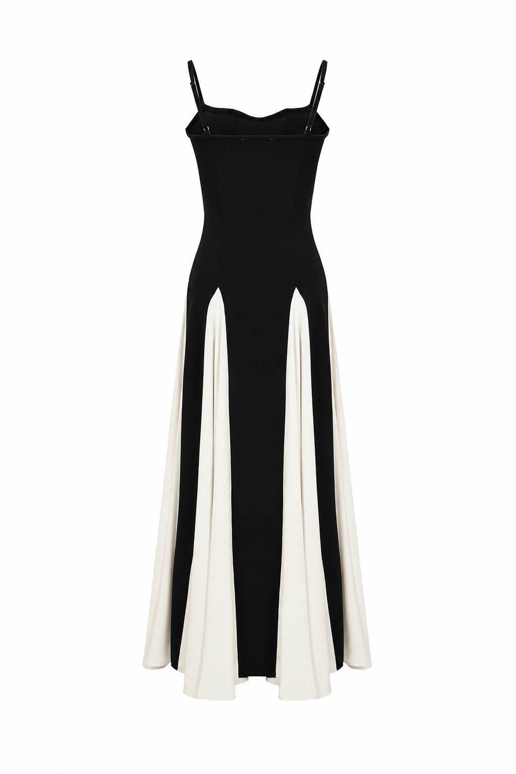 Bandage Contrast Godet Maxi Dress
