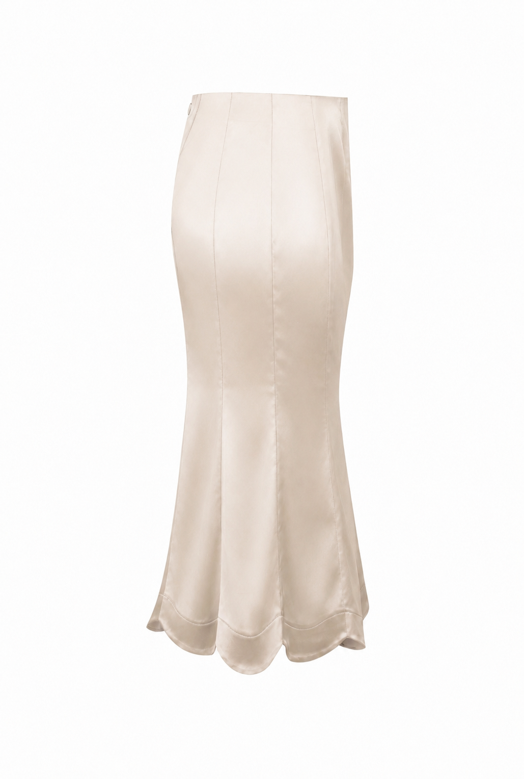 Scalloped Hem Midi Skirt
