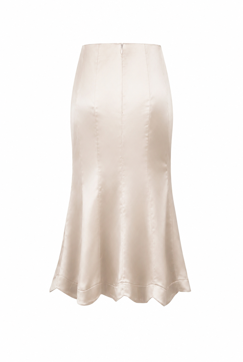 Scalloped Hem Midi Skirt