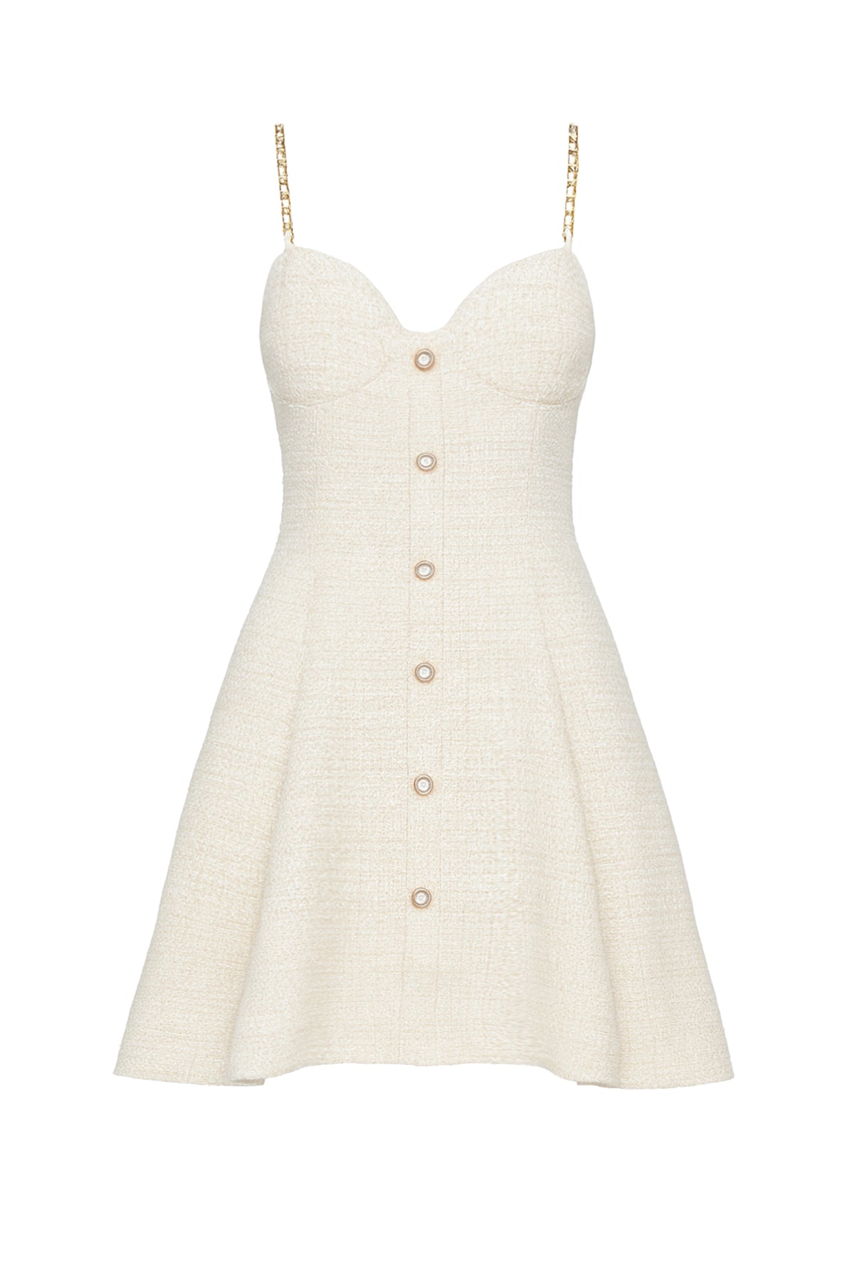 Strappy Tweed Flared Dress