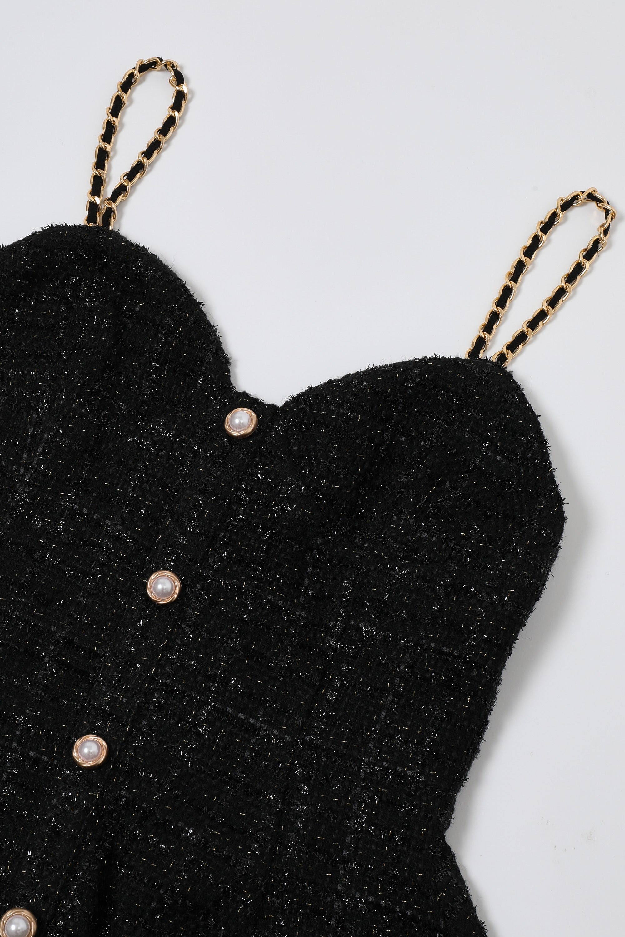 Strappy Tweed Flared Dress