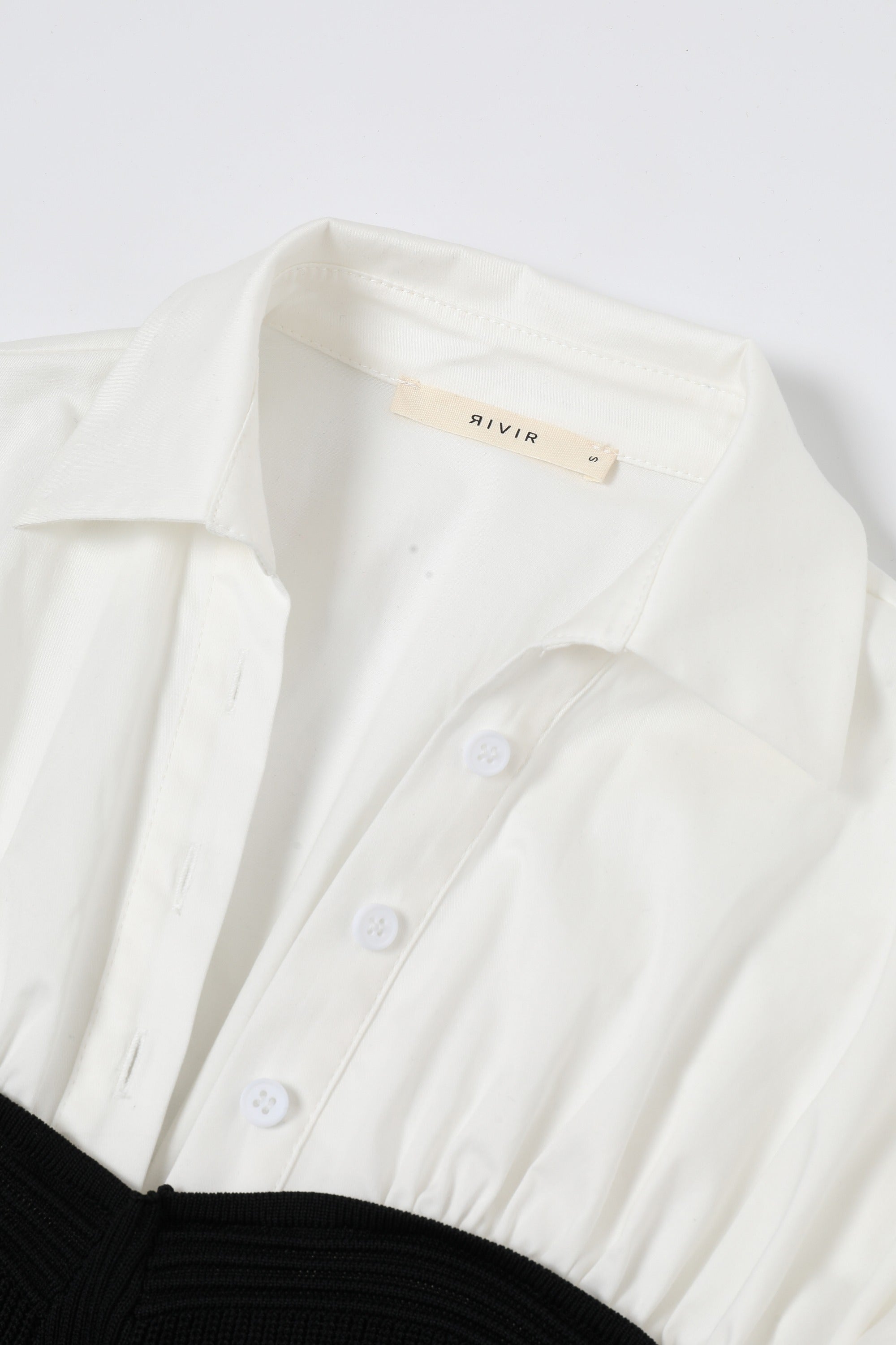 Layered Knit With Shirt Edge Dress