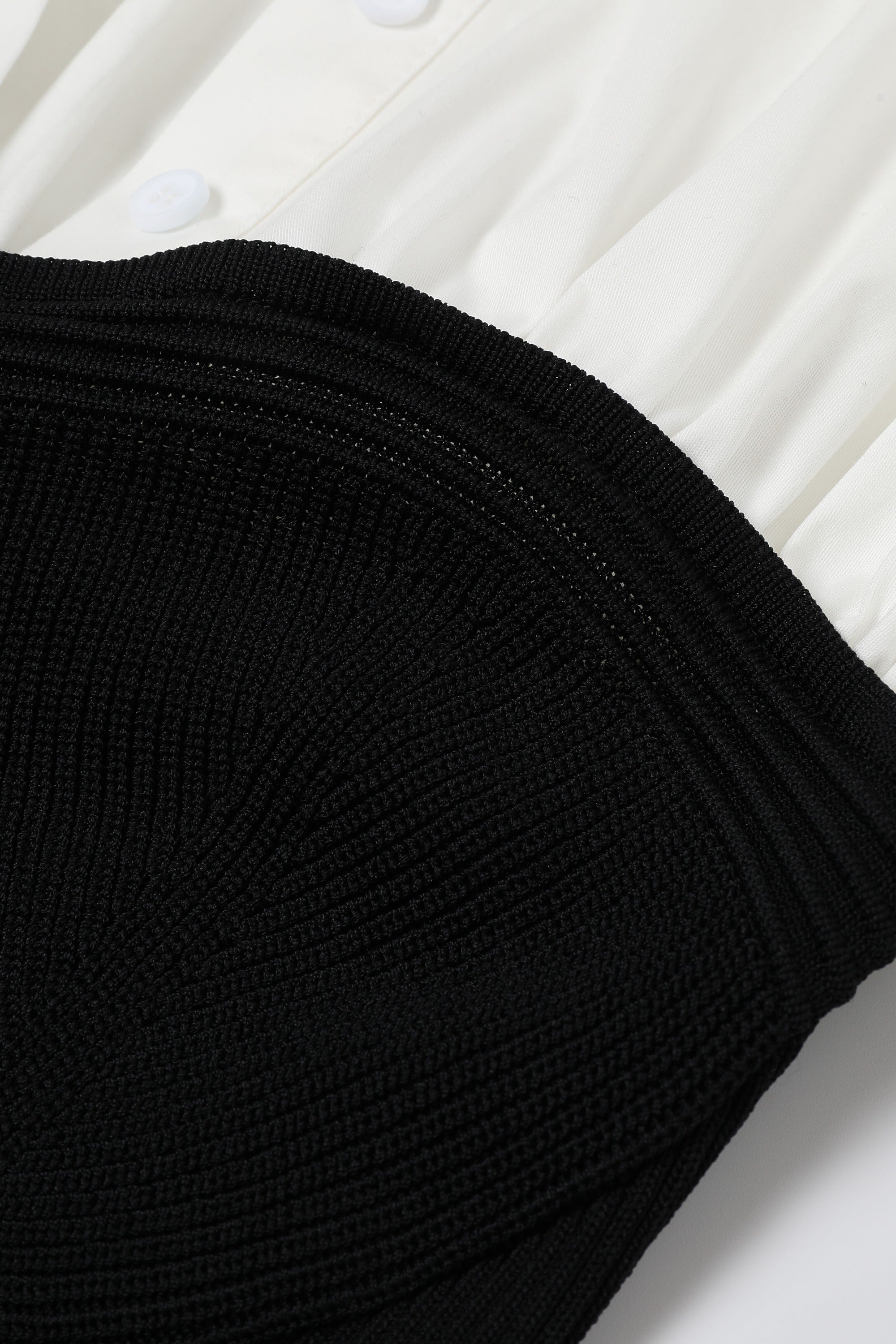 Layered Knit With Shirt Edge Dress