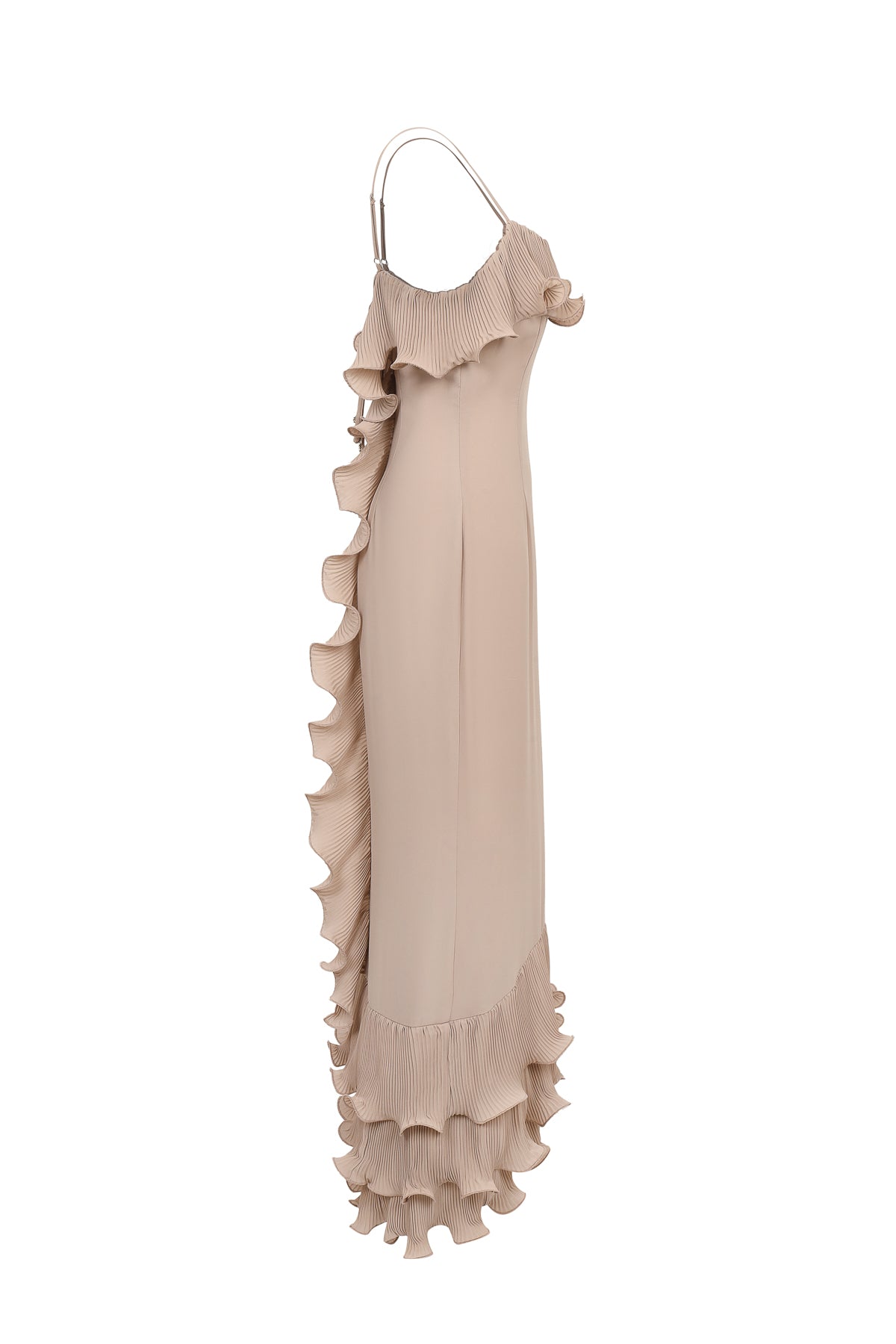 Ruffled Open Back Maxi Dress