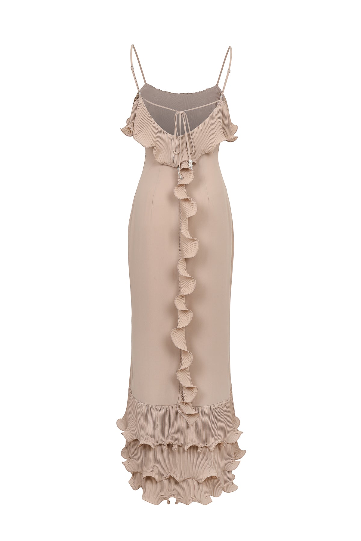 Ruffled Open Back Maxi Dress