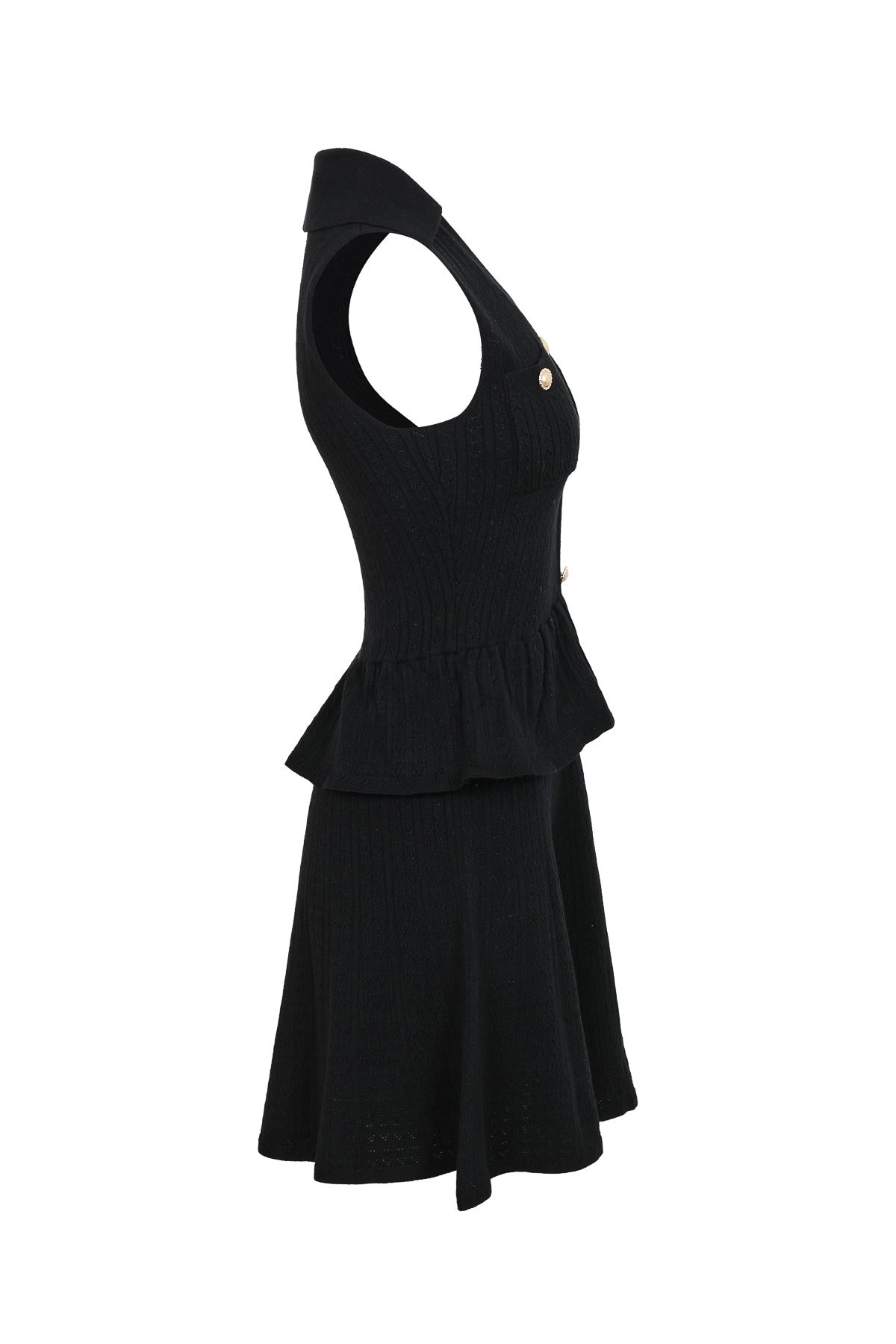 Soft Peplum Layered Knit Sleeveless Dress