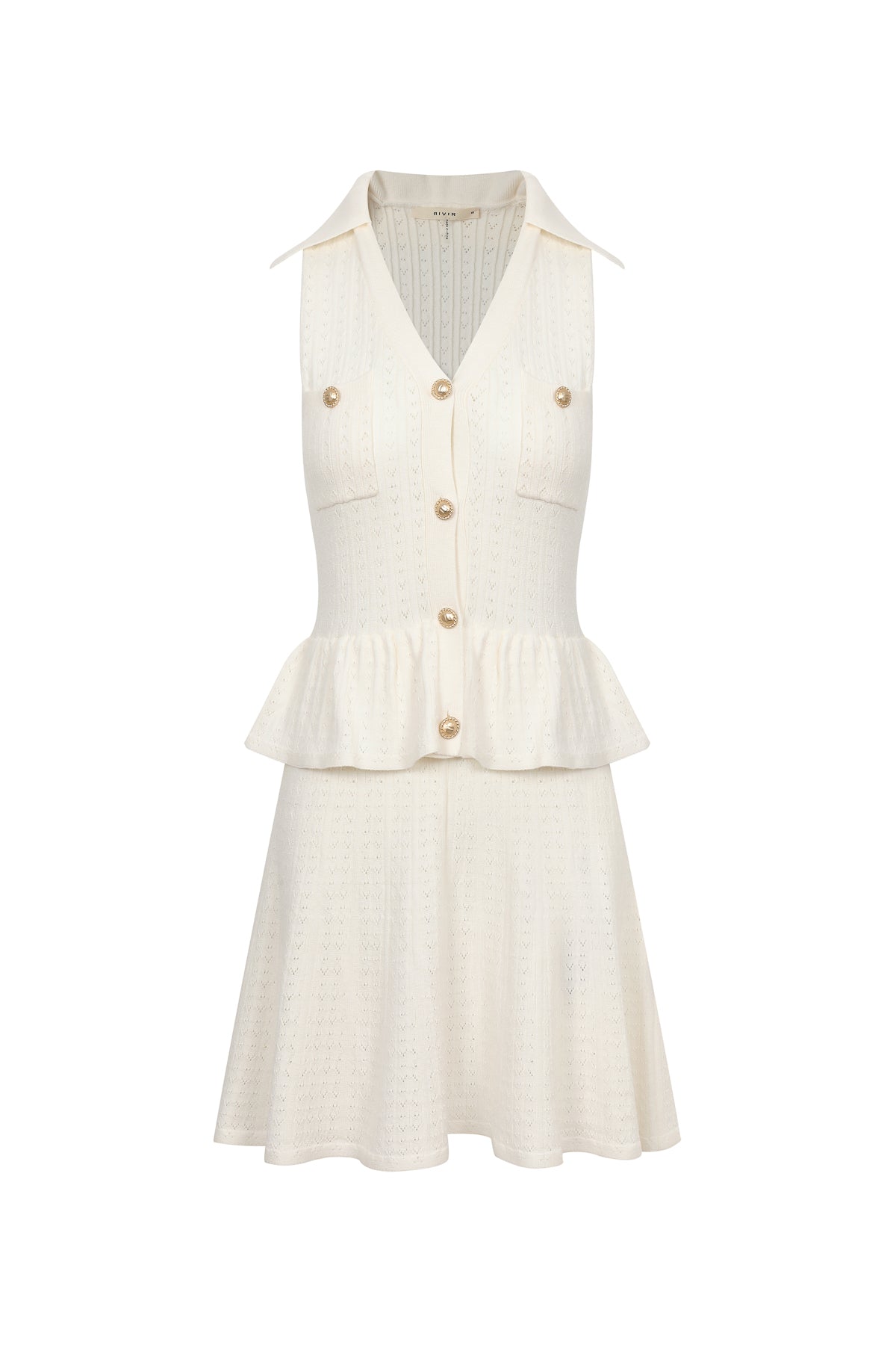 Soft Peplum Layered Knit Sleeveless Dress