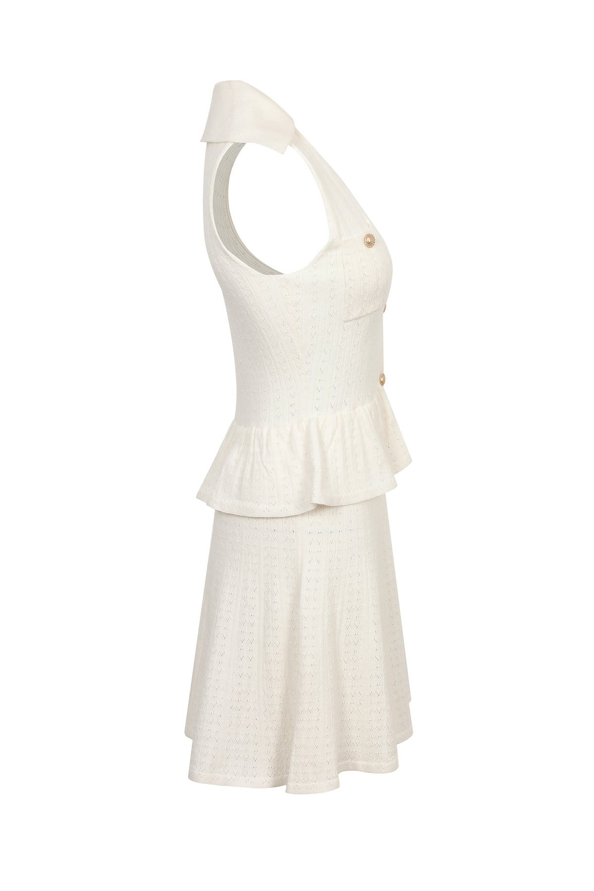 Soft Peplum Layered Knit Sleeveless Dress