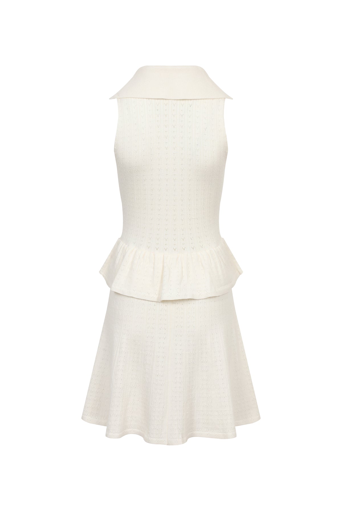 Soft Peplum Layered Knit Sleeveless Dress