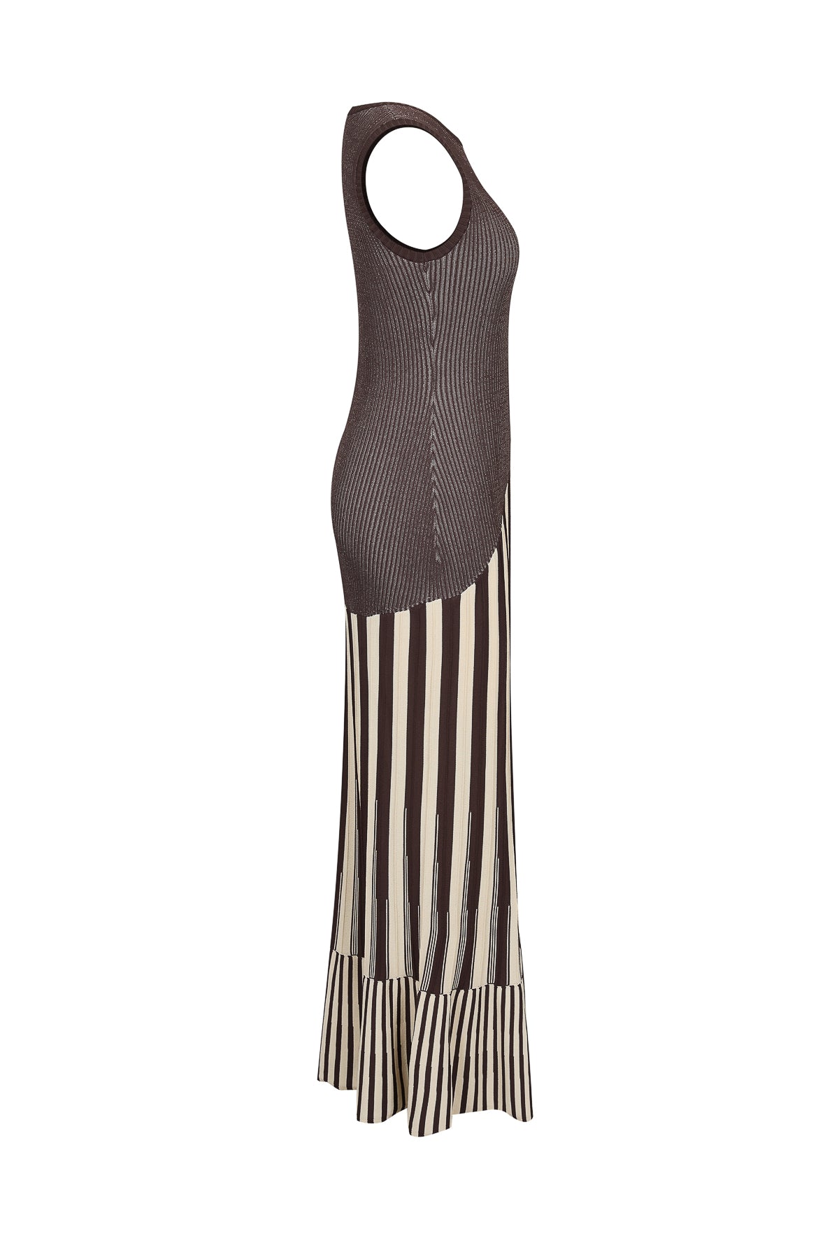 Sara Two Tone Striped Knit Maxi Dress