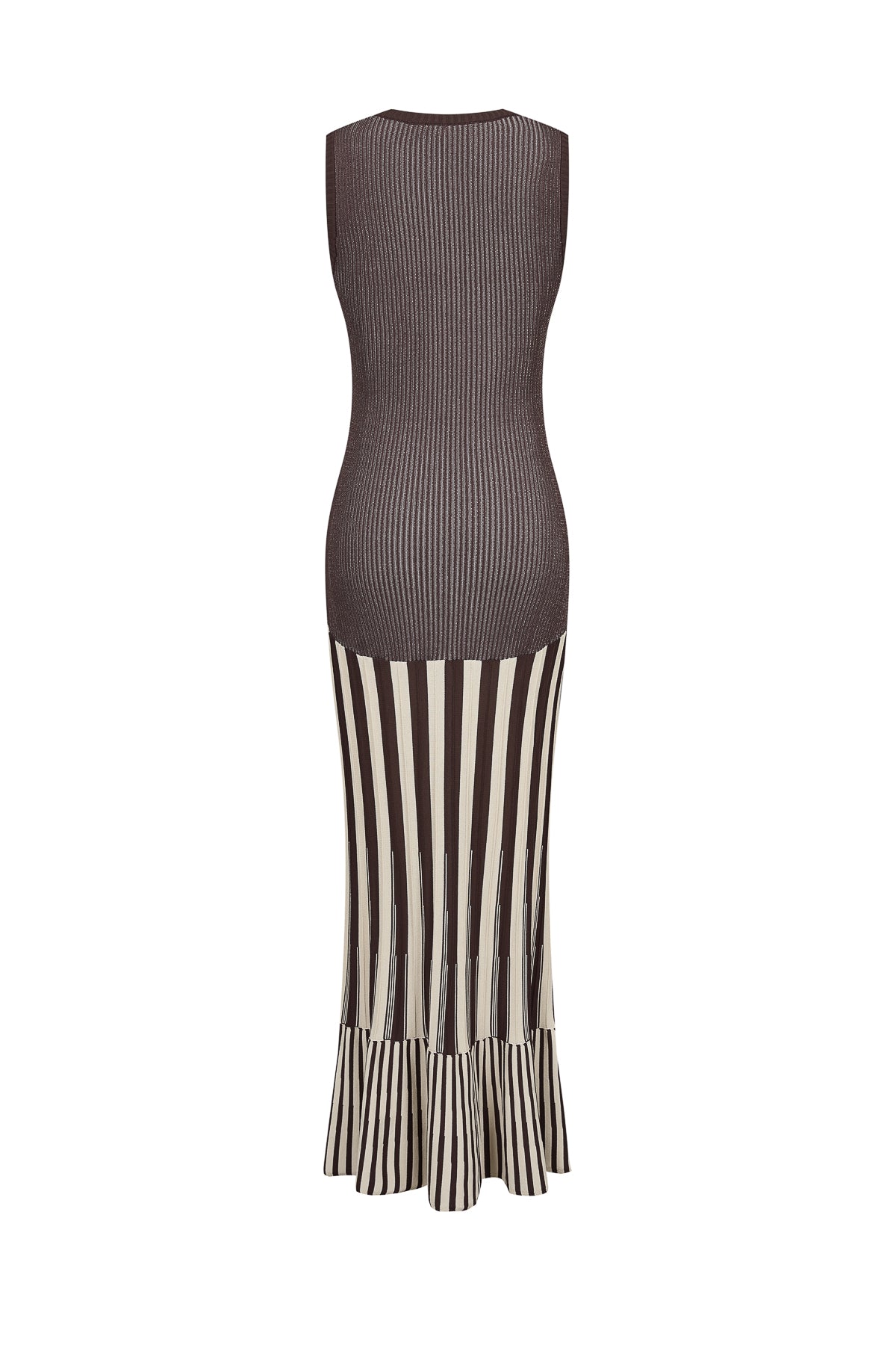 Sara Two Tone Striped Knit Maxi Dress