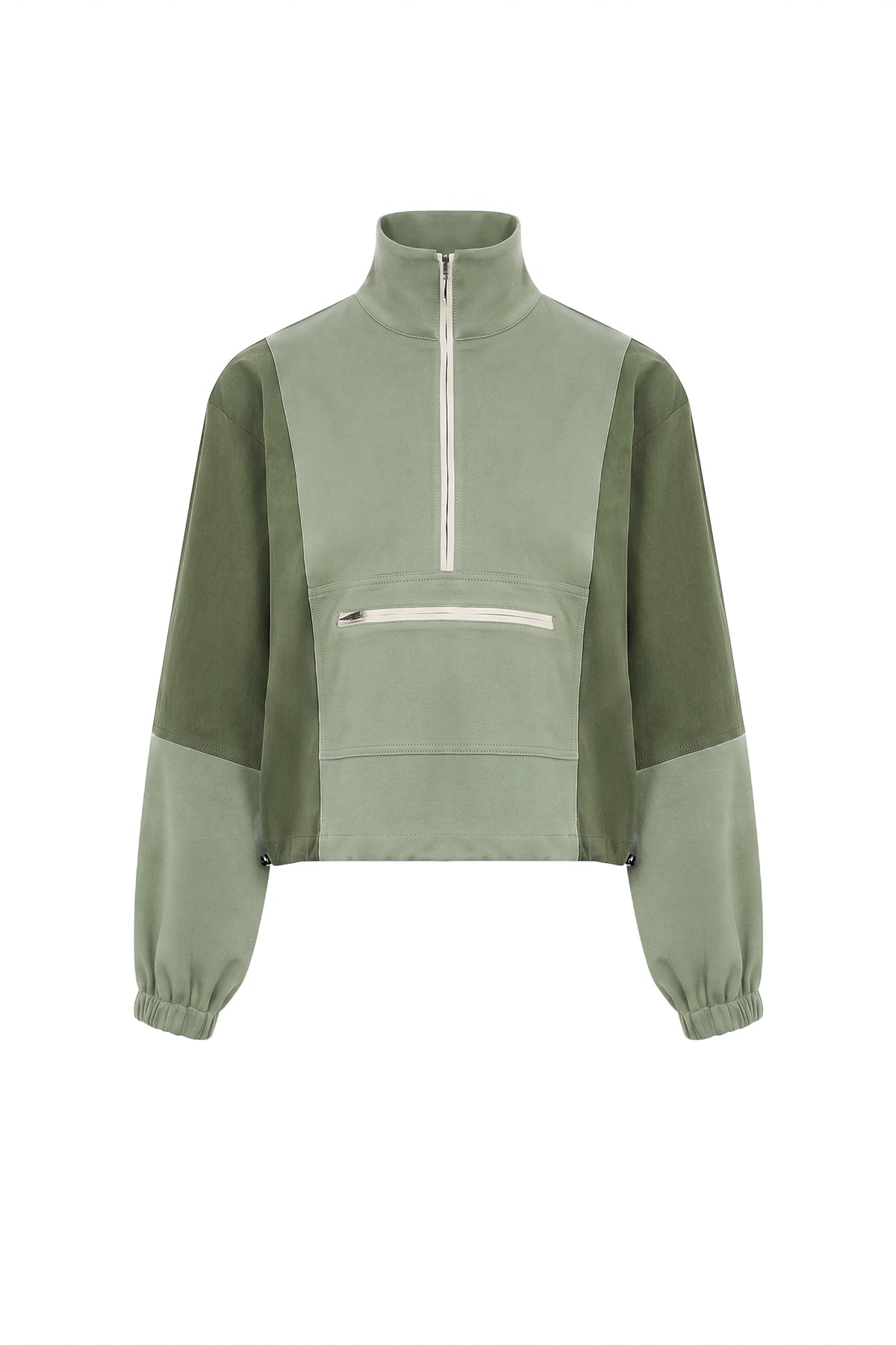 Knit Woven Mix Sporty SweatShirt