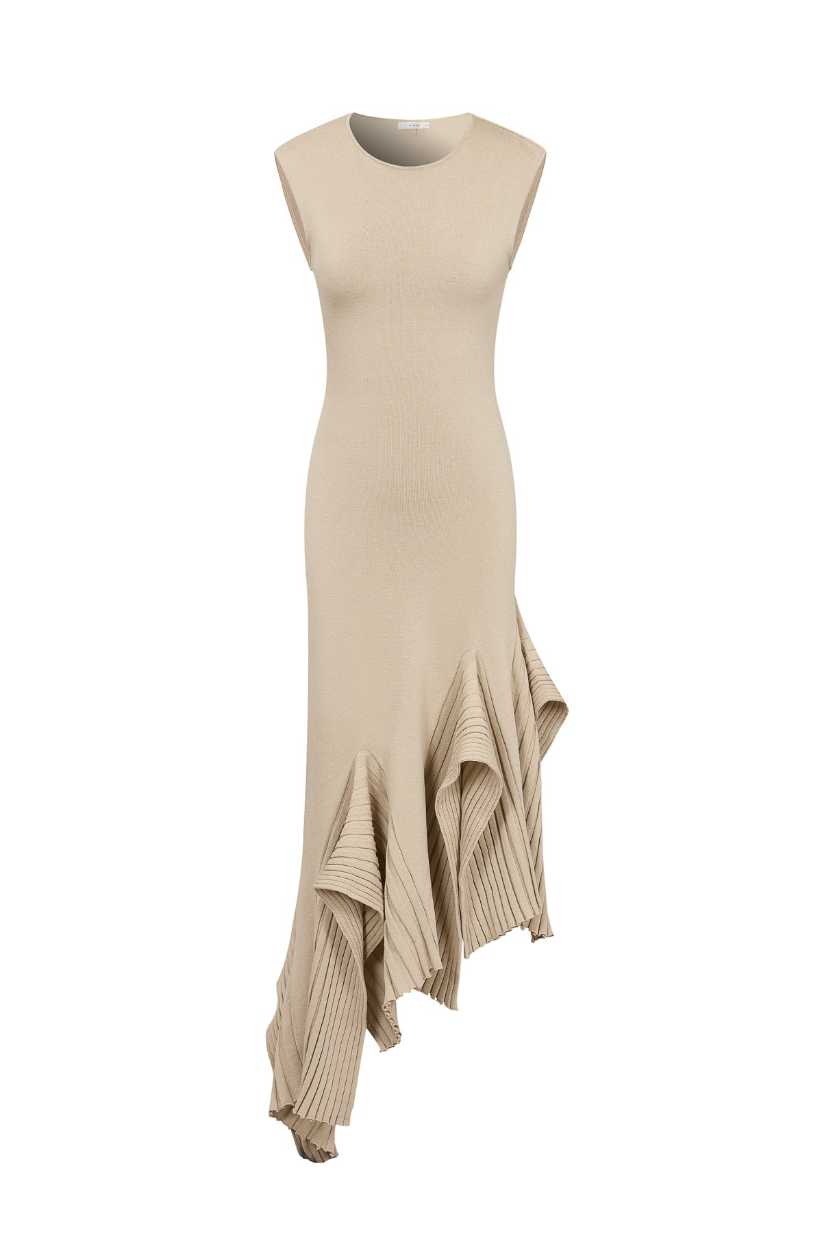 Asymmetric Knit Midi Dress