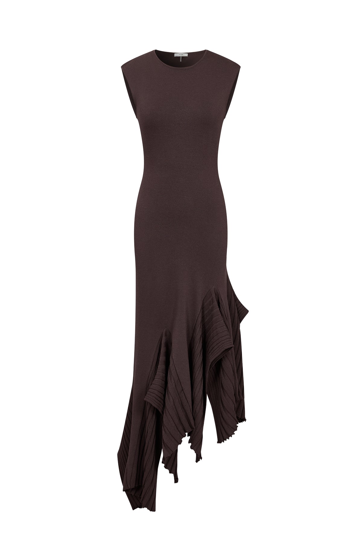 Asymmetric Knit Midi Dress