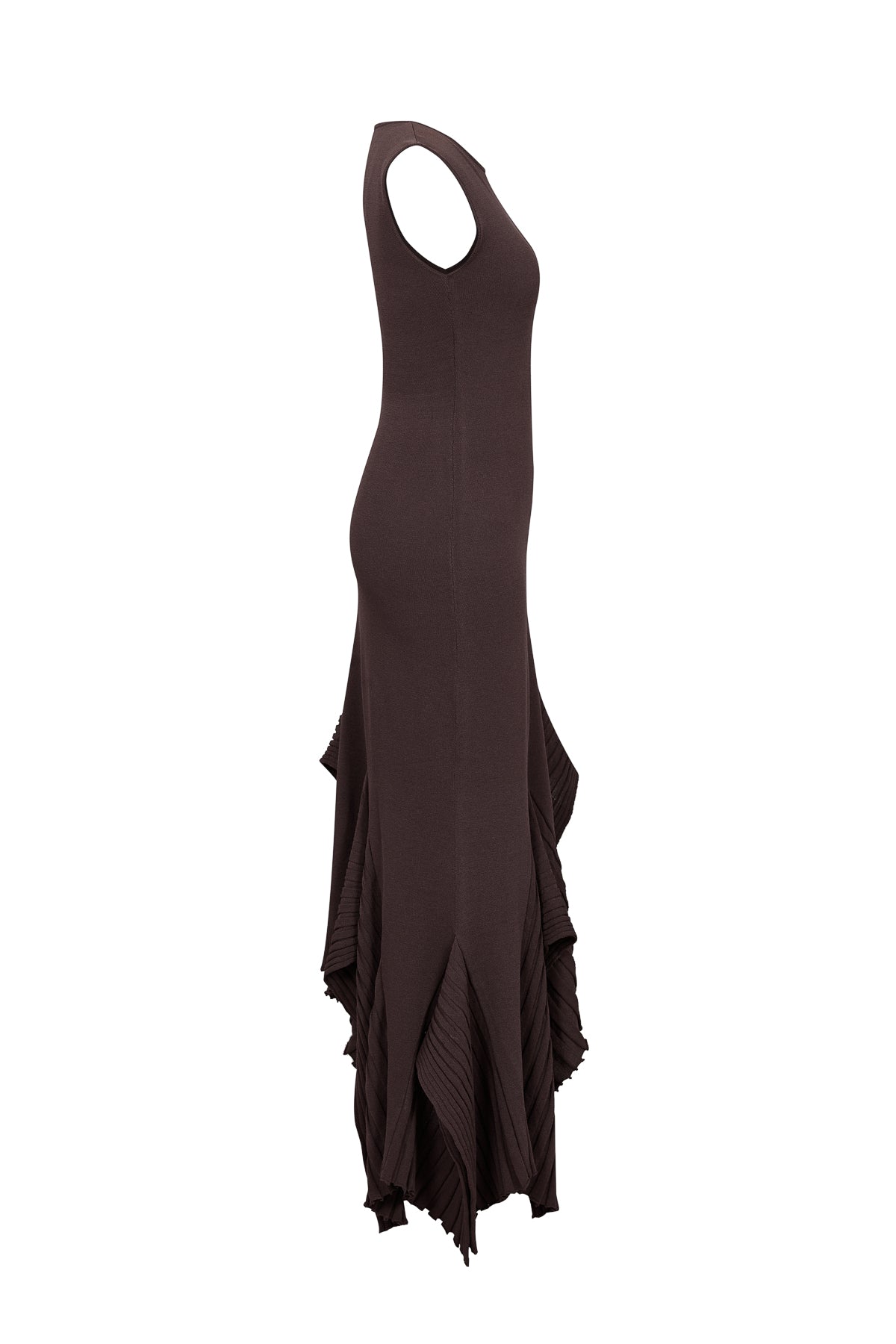 Asymmetric Knit Midi Dress