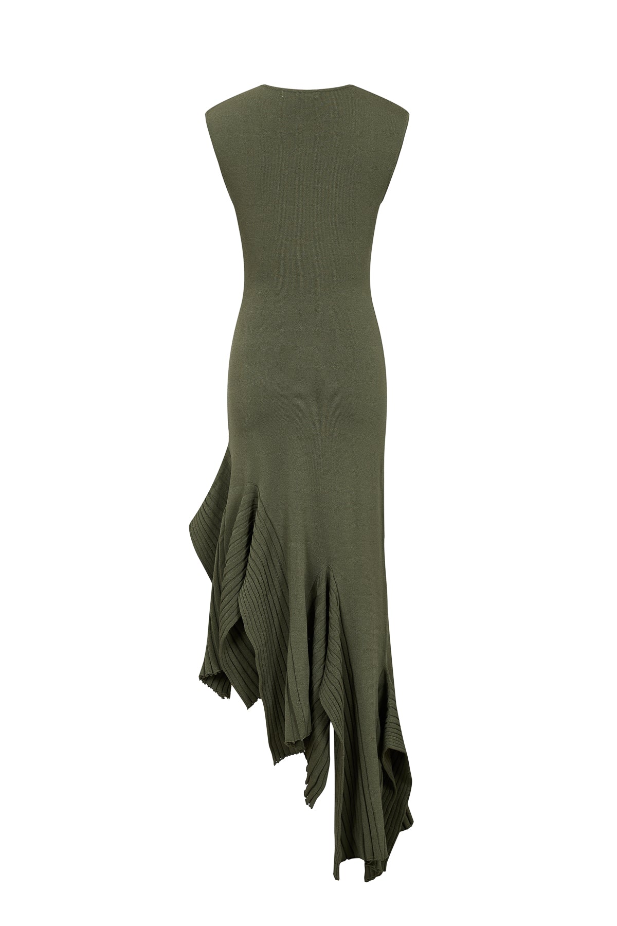 Asymmetric Knit Midi Dress