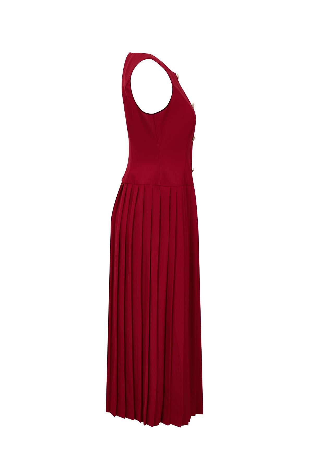 Pleated Detail Midi Dress