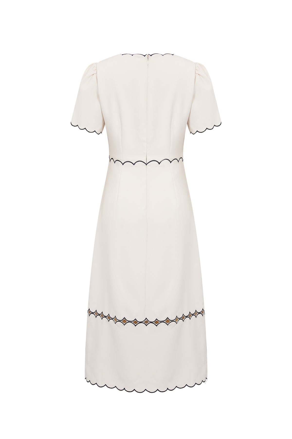 Scallop Detail Midi Dress