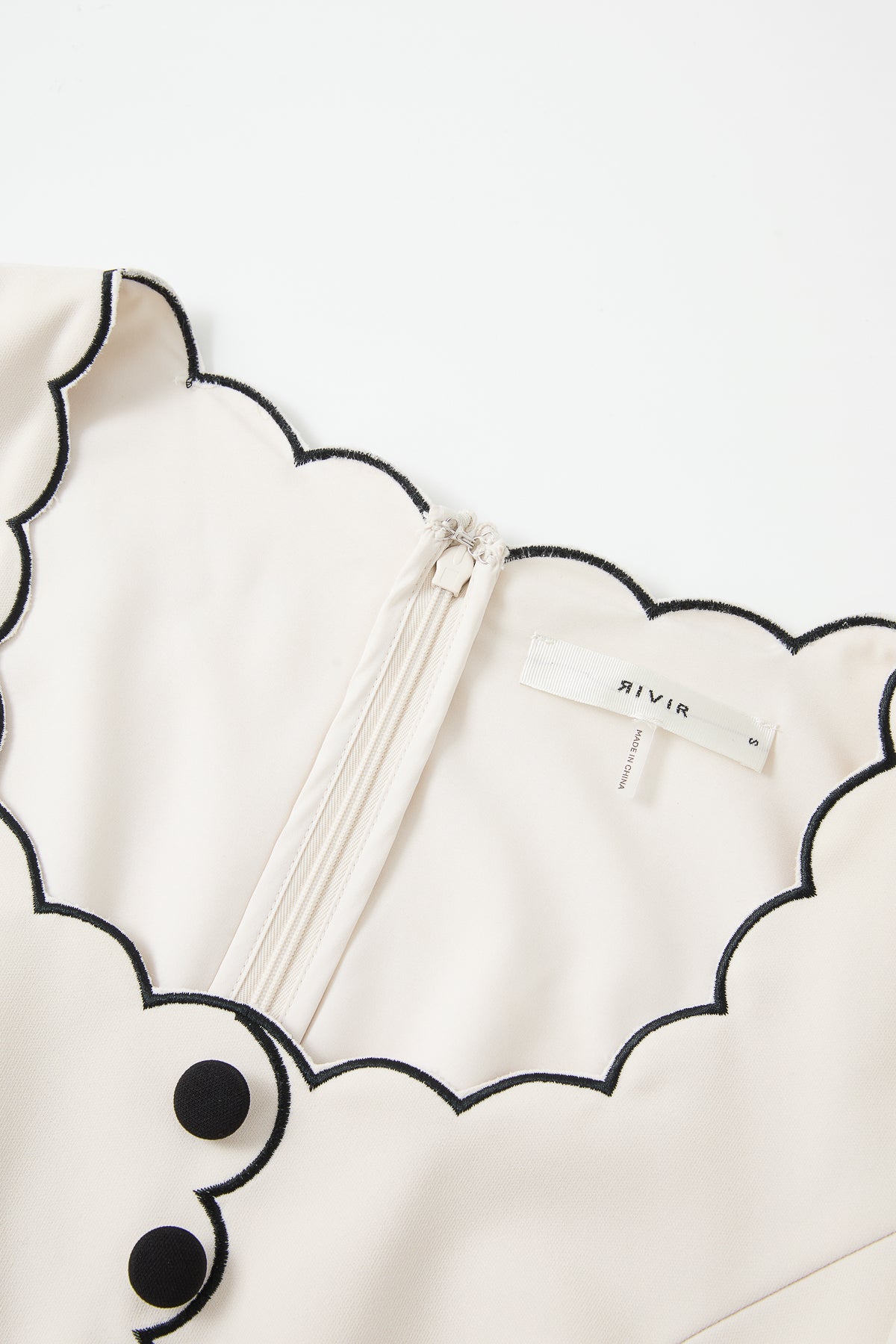 Scallop Detail Midi Dress