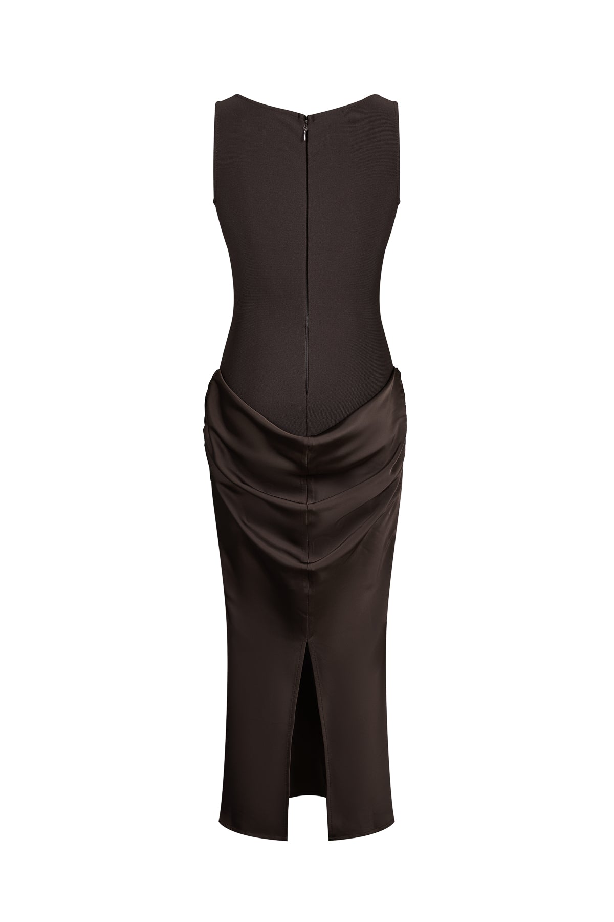 Draped Satin Bandage Midi Dress