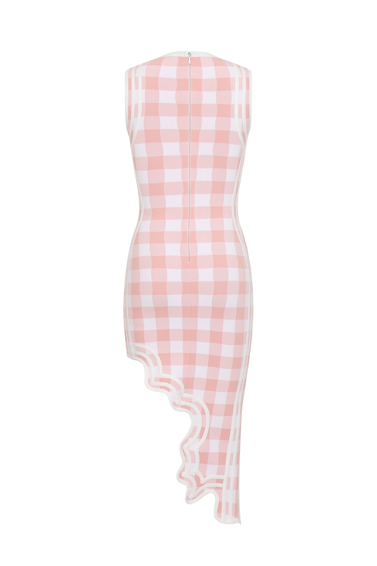Gingham Print Bandage Asymmetrical Hem Dress