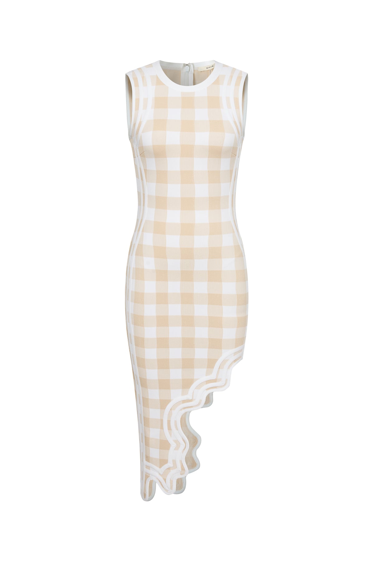 Gingham Print Bandage Asymmetrical Hem Dress