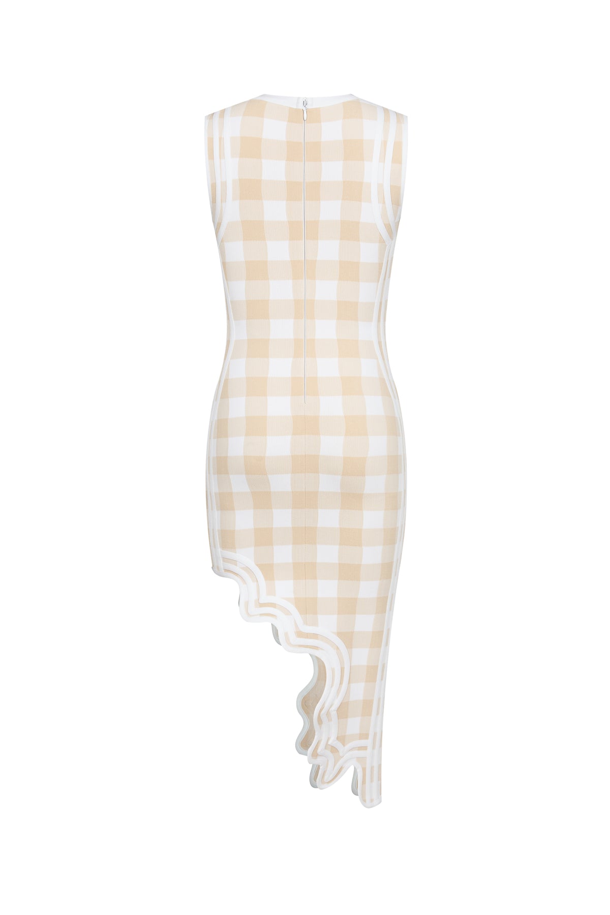Gingham Print Bandage Asymmetrical Hem Dress