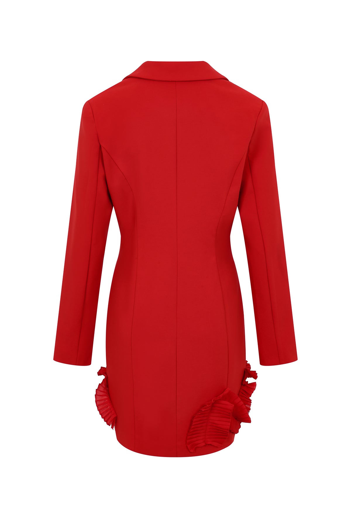 Elysian Woven Blazer Dress with Ruffle Trim