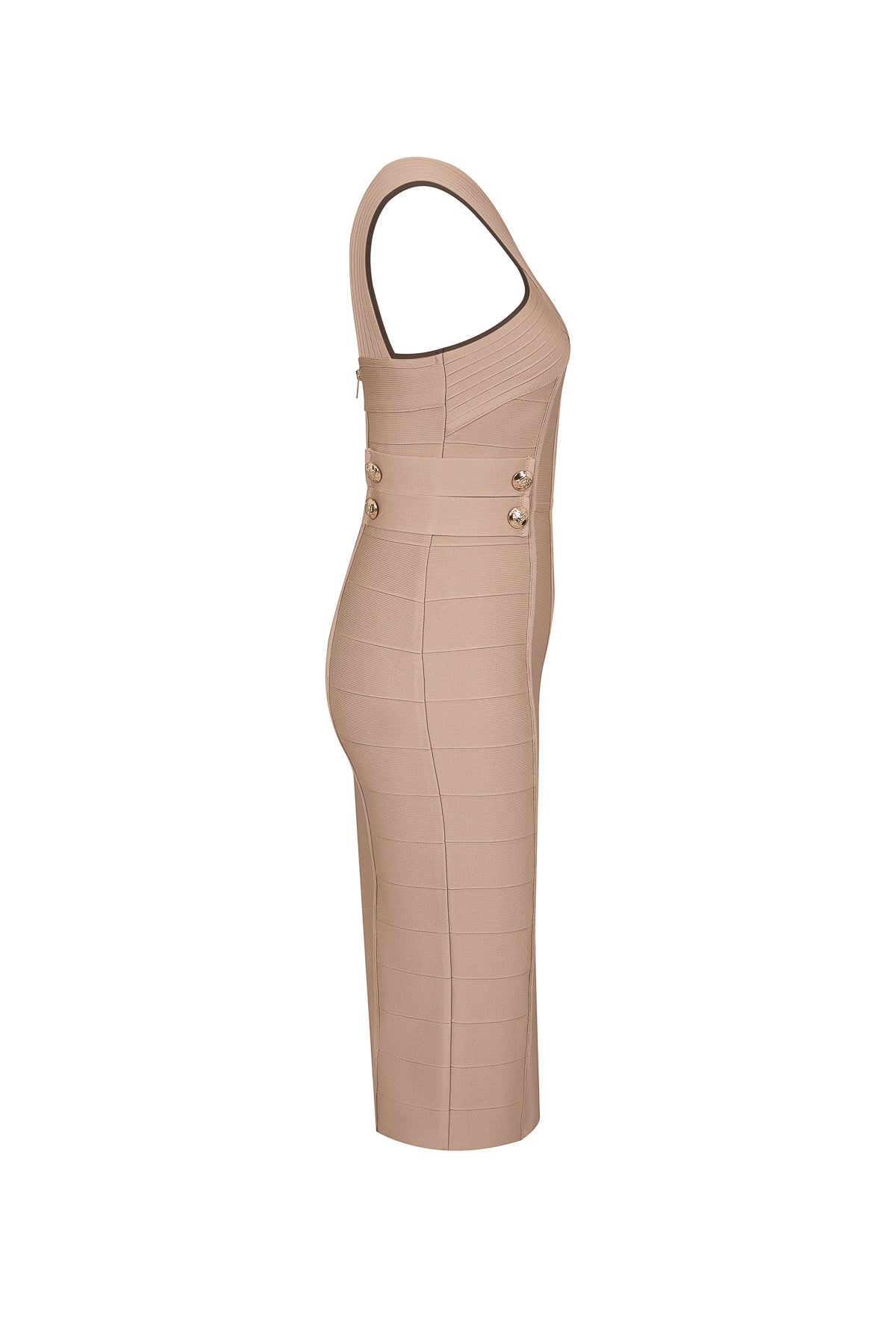 Edith Halter Crossover Bandage Midi Dress