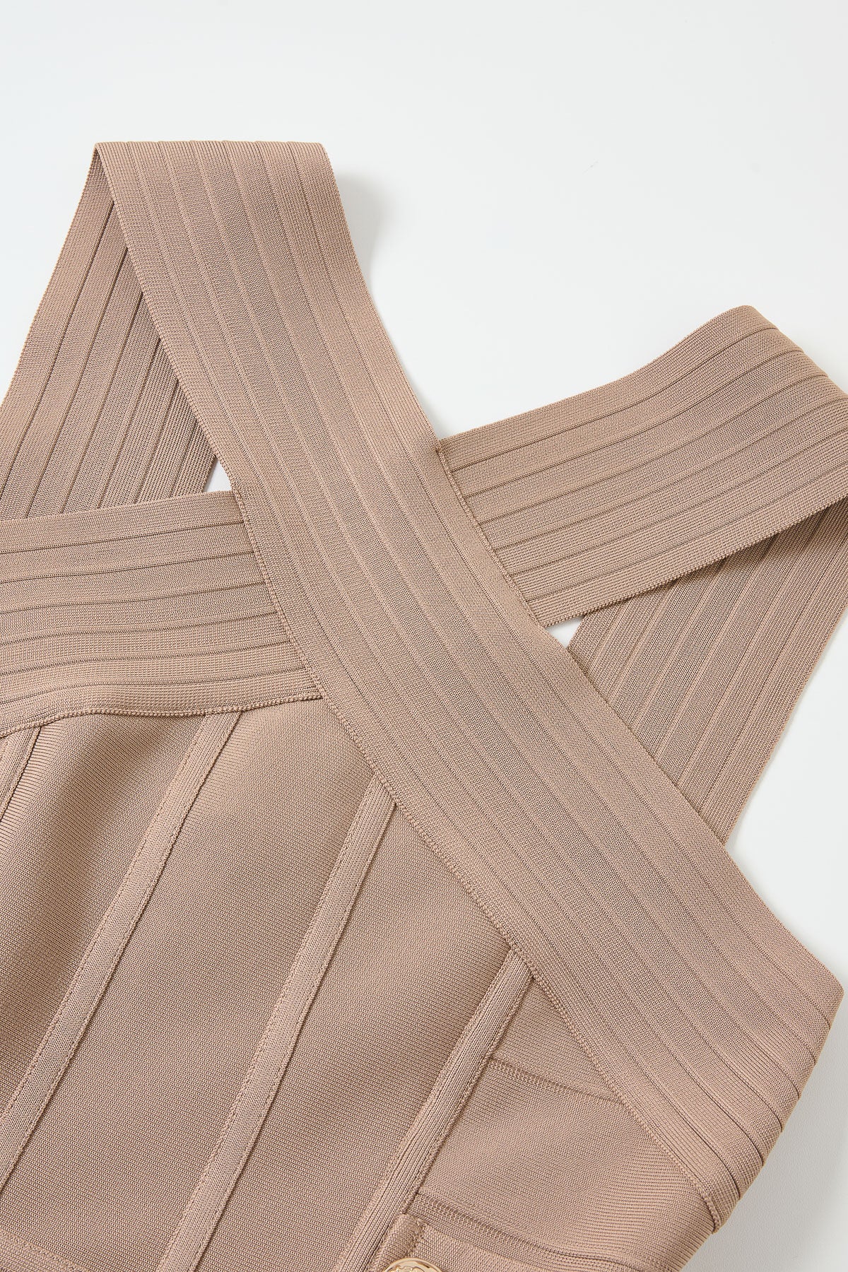 Edith Halter Crossover Bandage Midi Dress