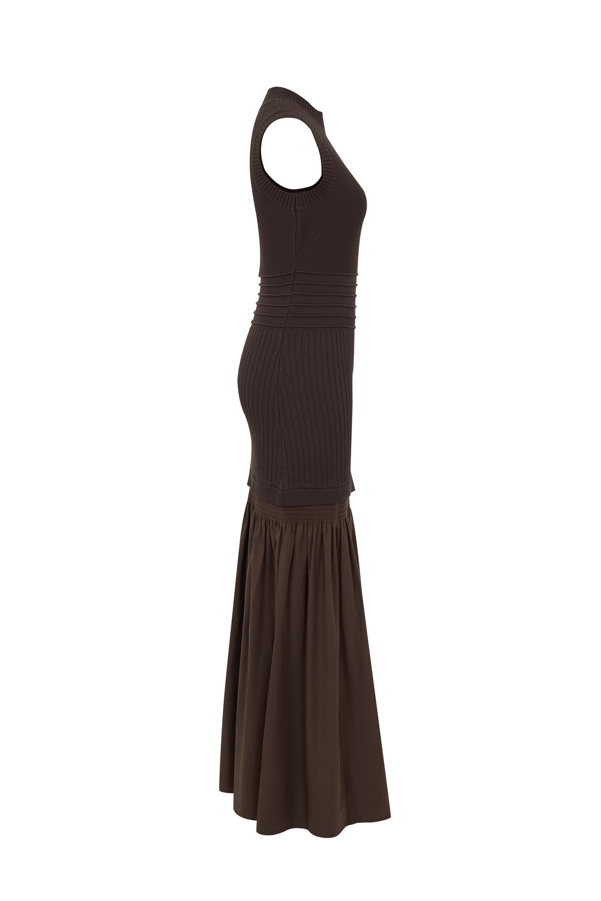 Mock-Neck Drop-Waist Sweater Midi Dress