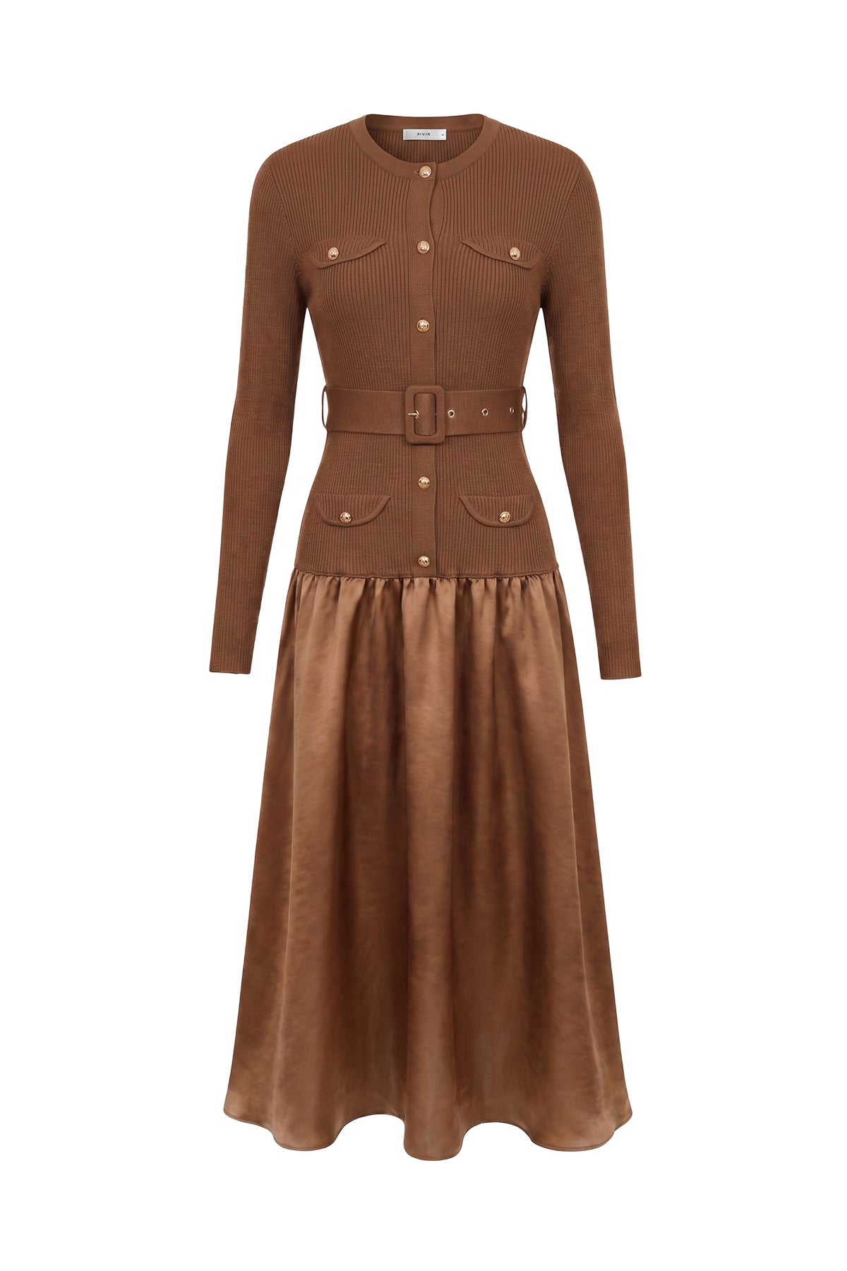 Odile Twofer Knit Midi Dress with Belt