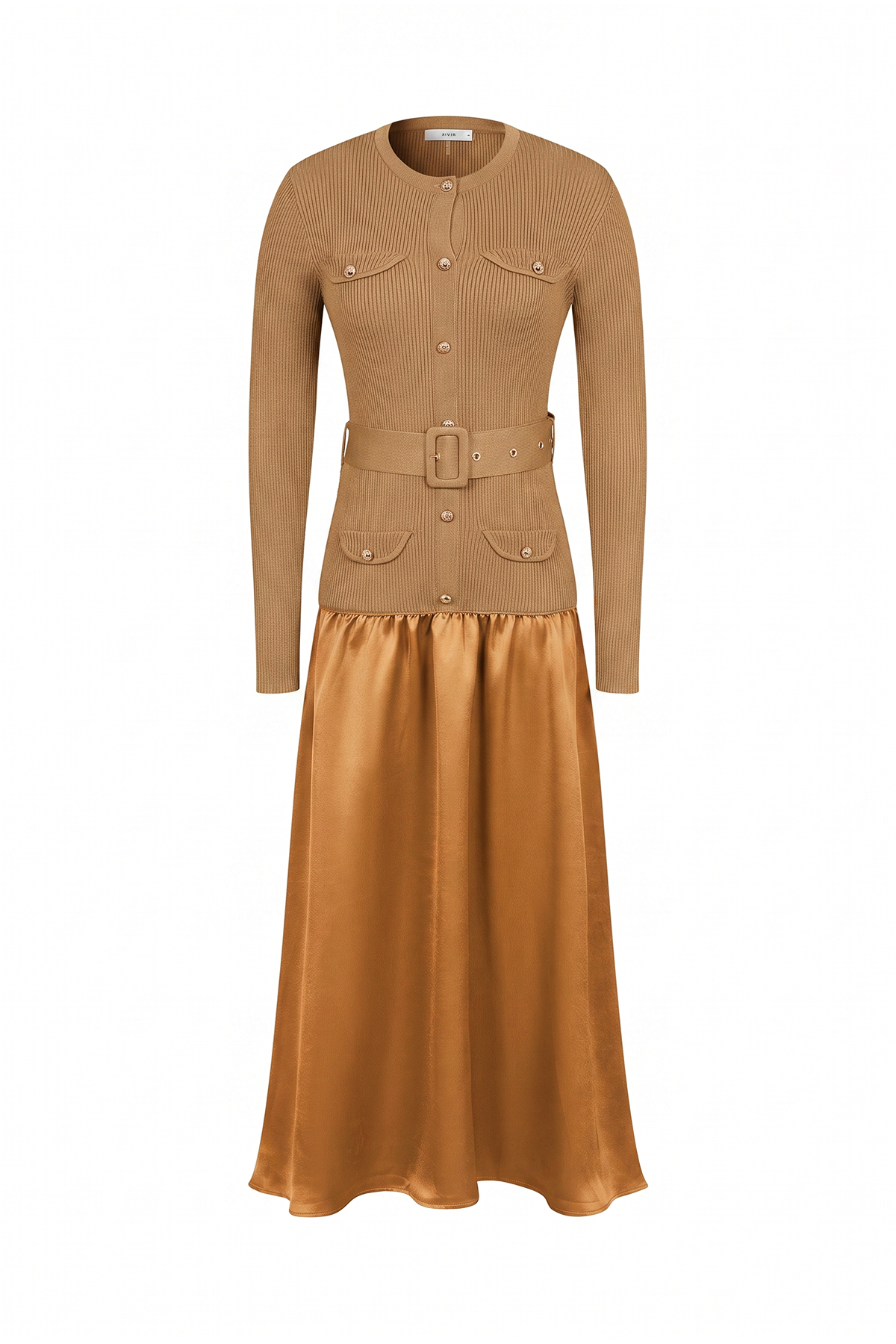 Odile Twofer Knit Midi Dress with Belt