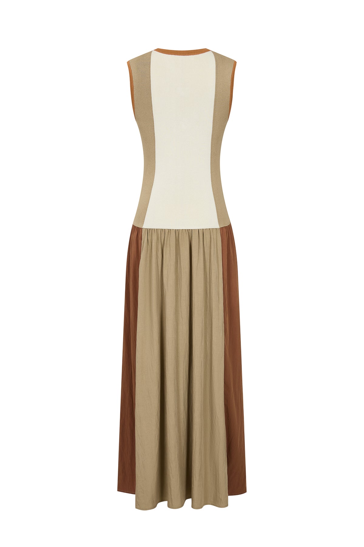 Sleeveless Colorblock Knit Midi Dress