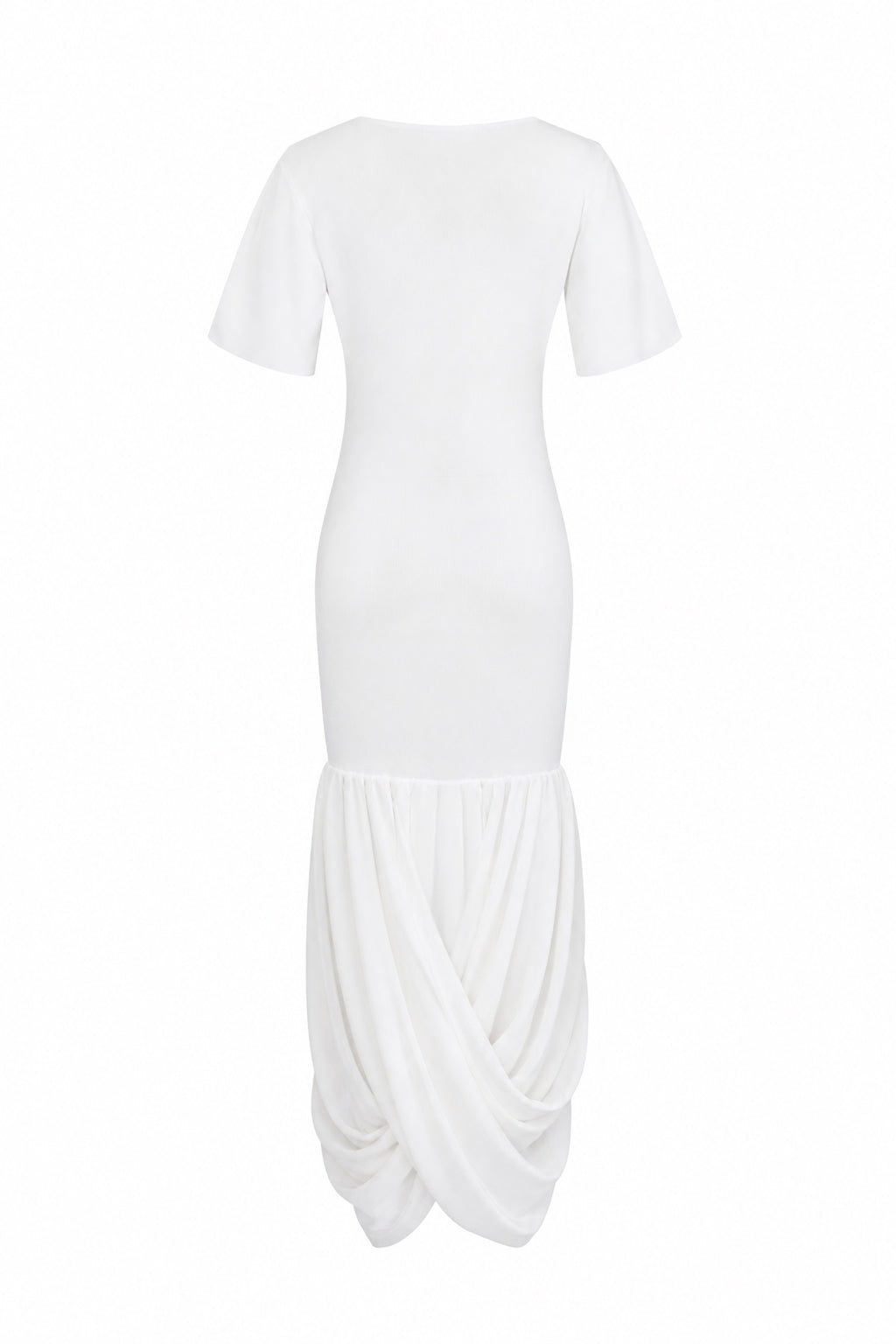 Cocoon Drop-Waist Maxi Knit Short Sleeve Dress