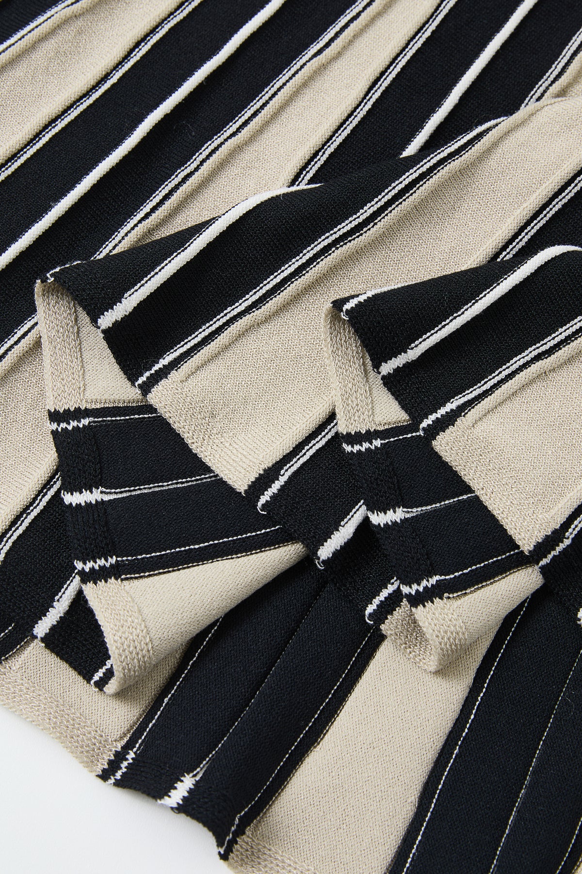 Pinstripe Knit Godet Sleeveless Midi Dress