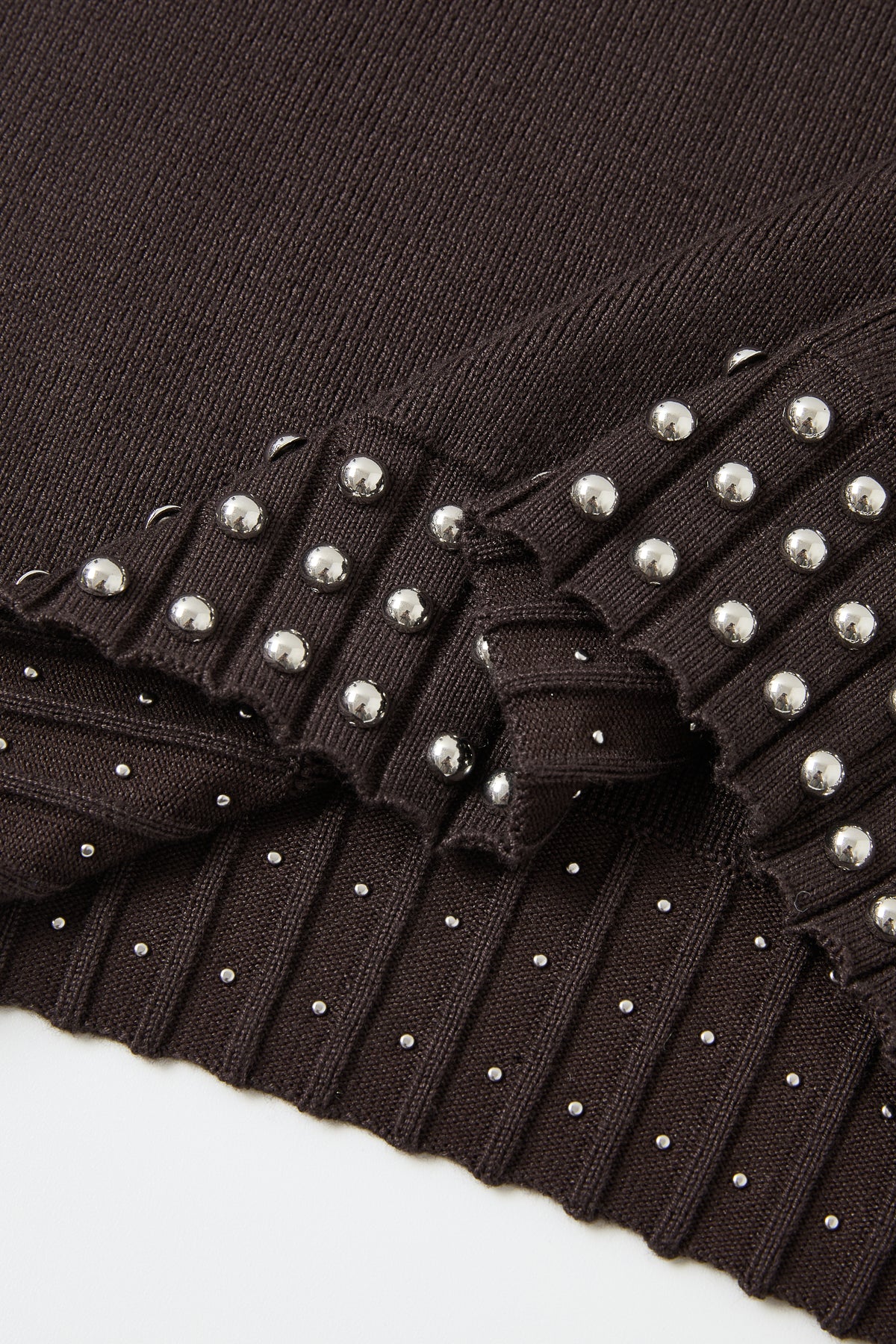 Knit Stud Embellished Short Slv Midi Dress