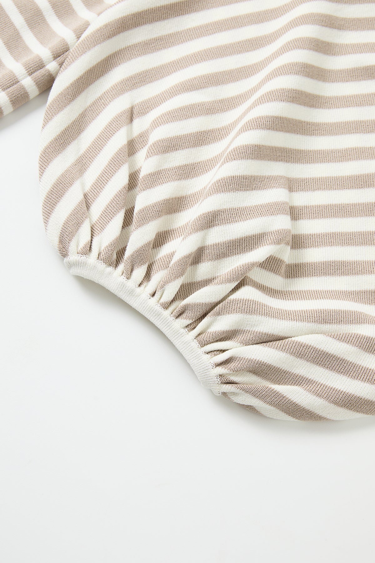 Knit Stripe Maxi Dress with Voluminous Sleeves