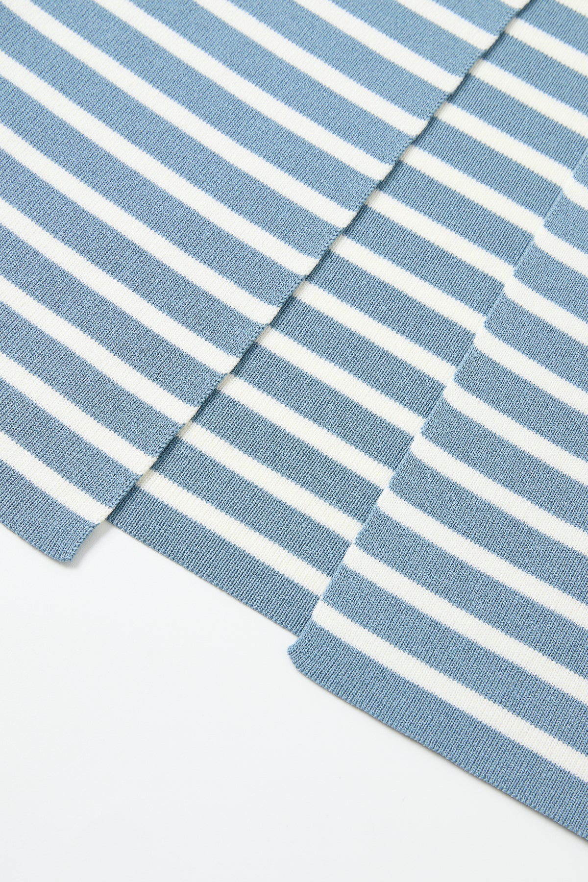 Knit Stripe Maxi Dress with Voluminous Sleeves