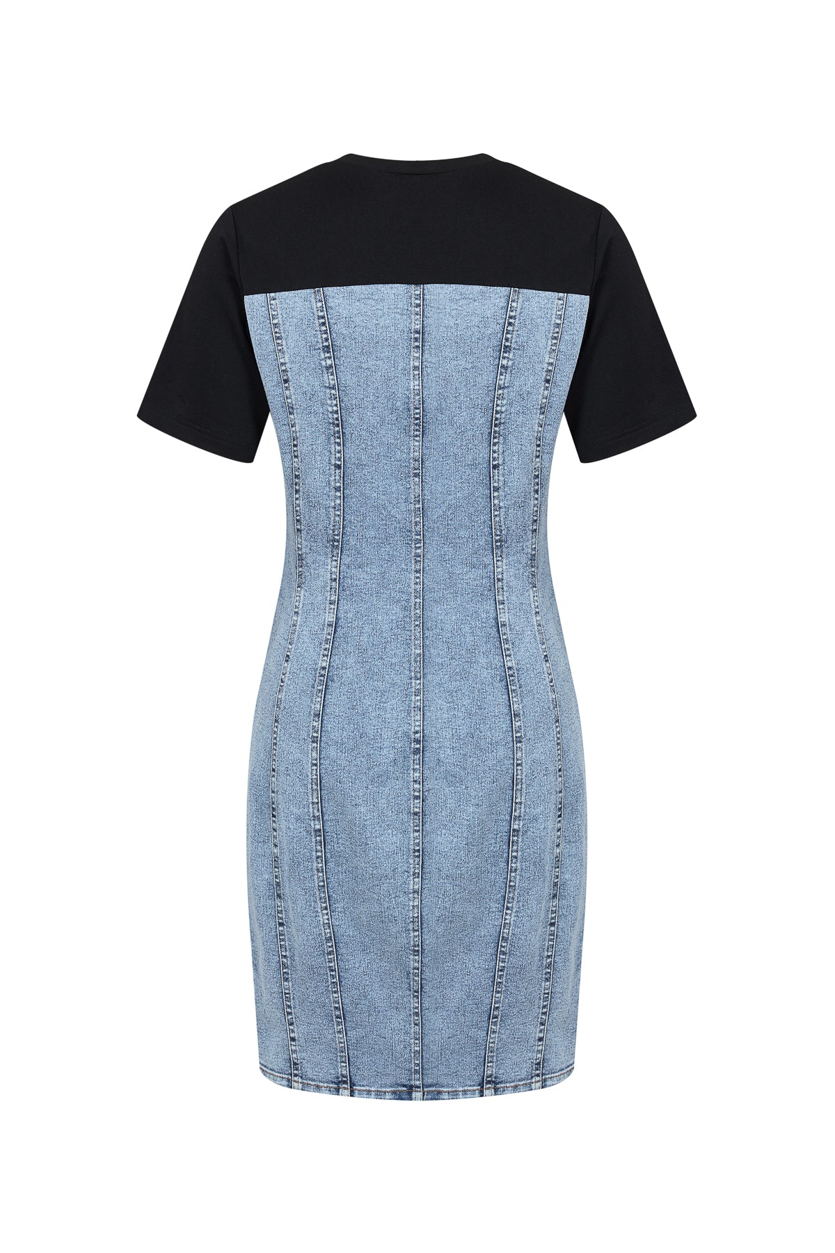Eve Denim short sleeve dress with contrast