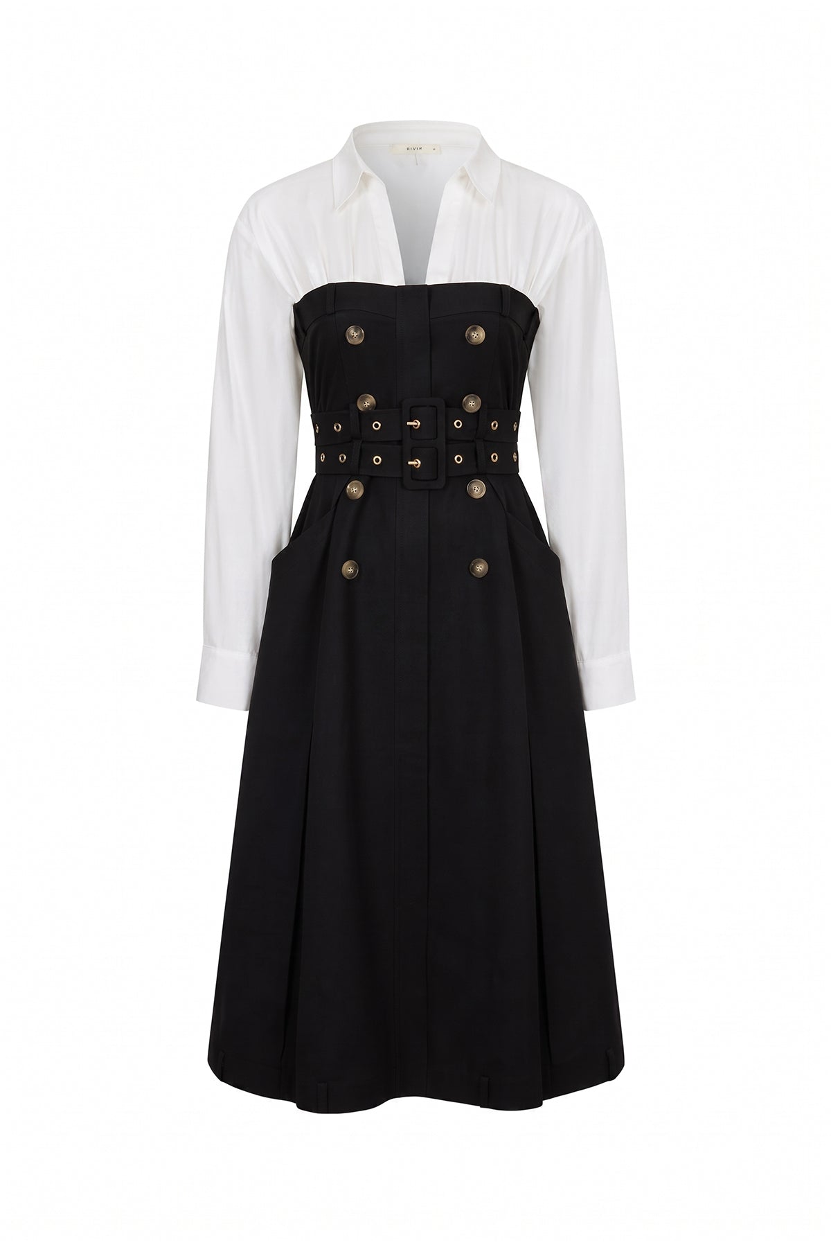Trench Midi Dress With Shirt Combo